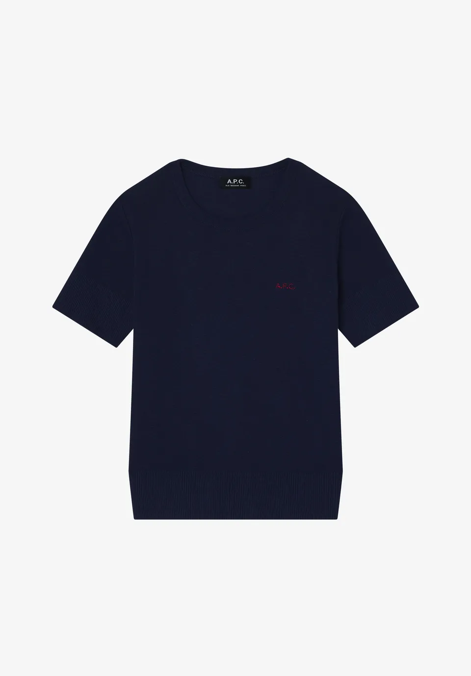 A.P.C. Mikro Logo T-Shirt marine Bio-Baumwolle
