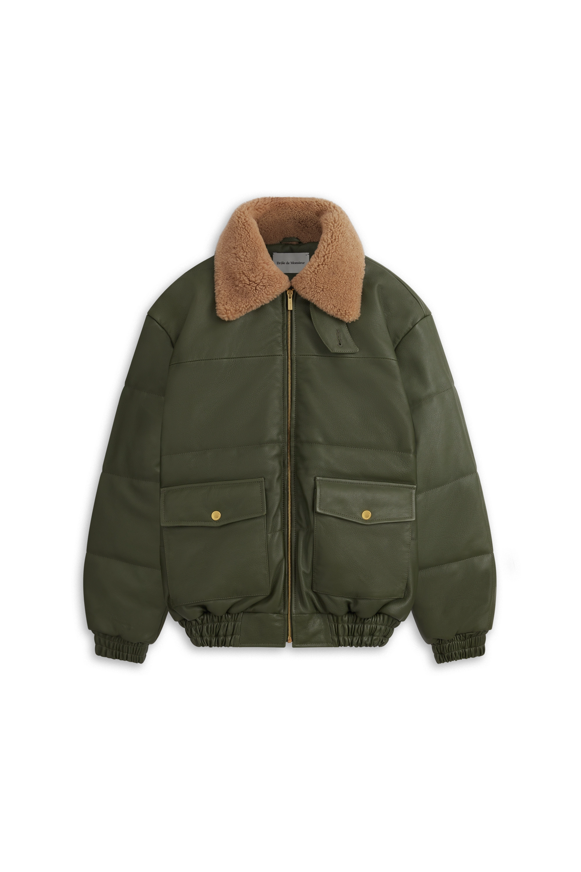 Drôle De Monsieur Le Blouson Cuir Lederjacke khaki gesteppt