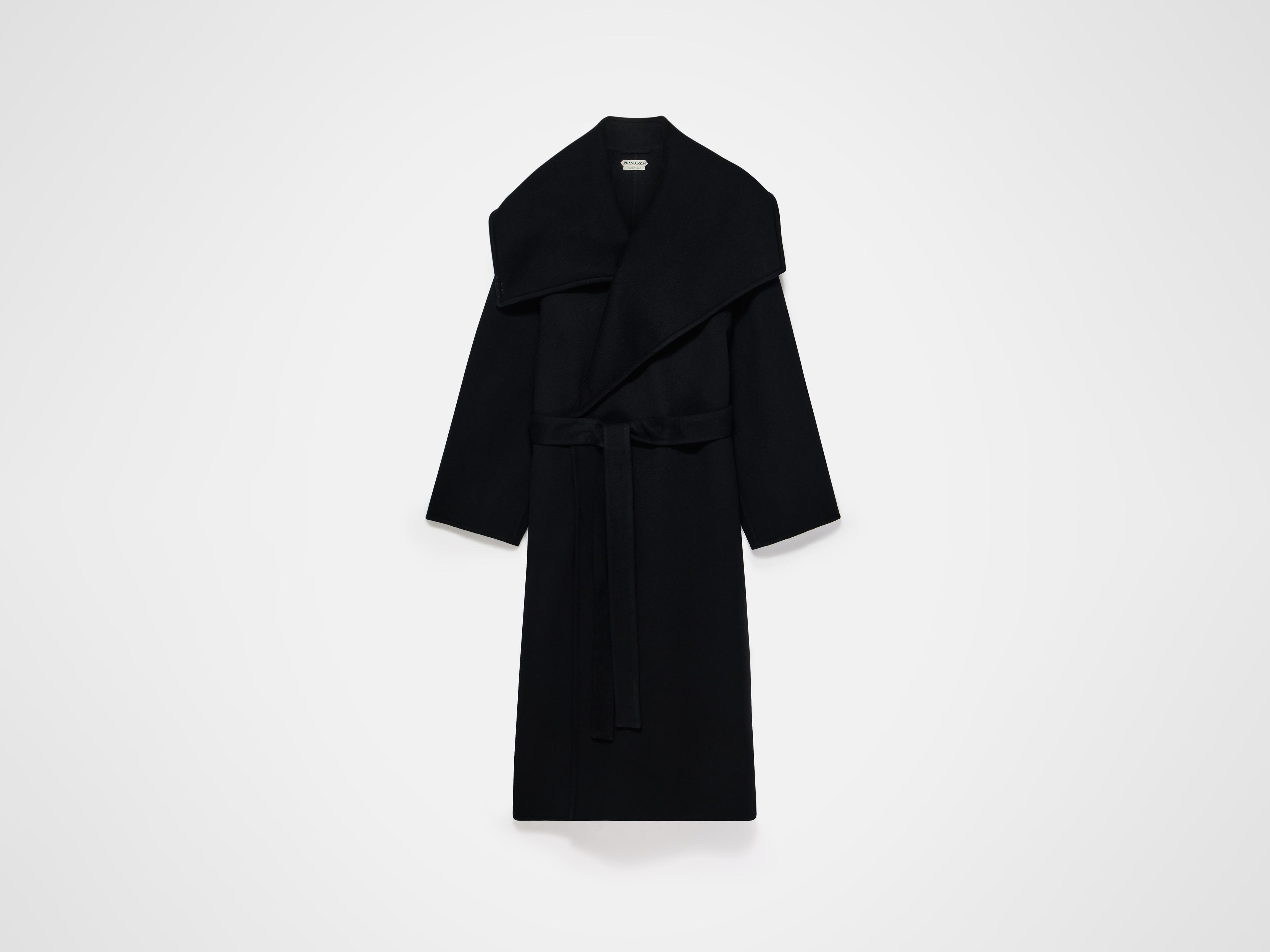 J.W.Anderson Longline Wrap Front Mantel Schwarz Doubleface
