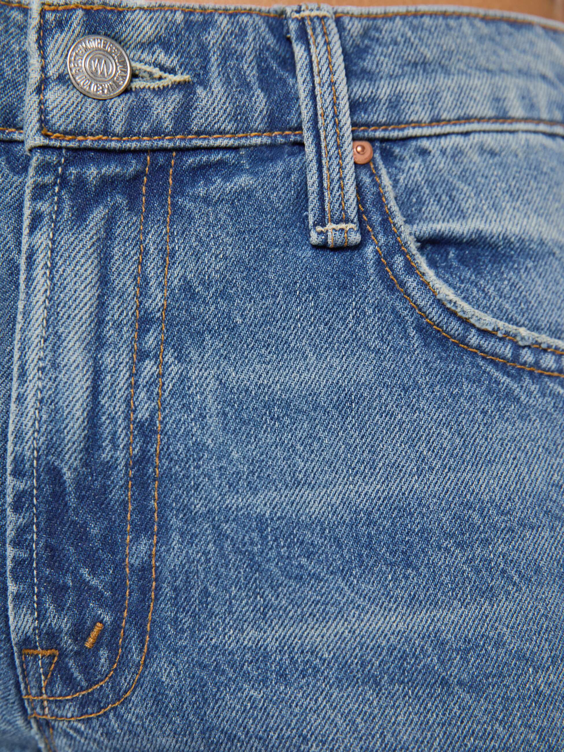 Mother Lil Reifler Petite Jeans Early Blue Mittelblau