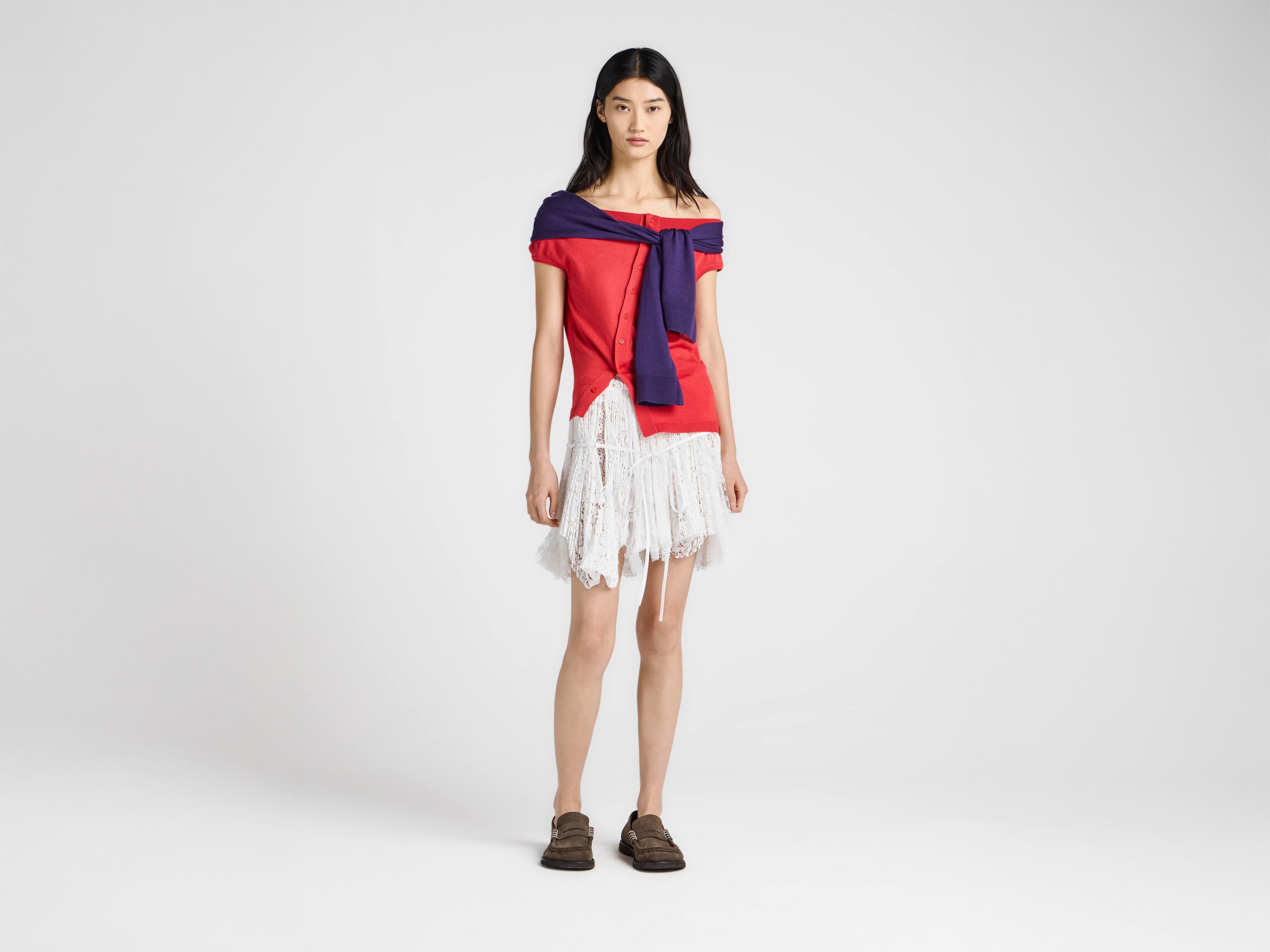 J.W.Anderson Off Shoulder Tank Top Rot Violett Merino