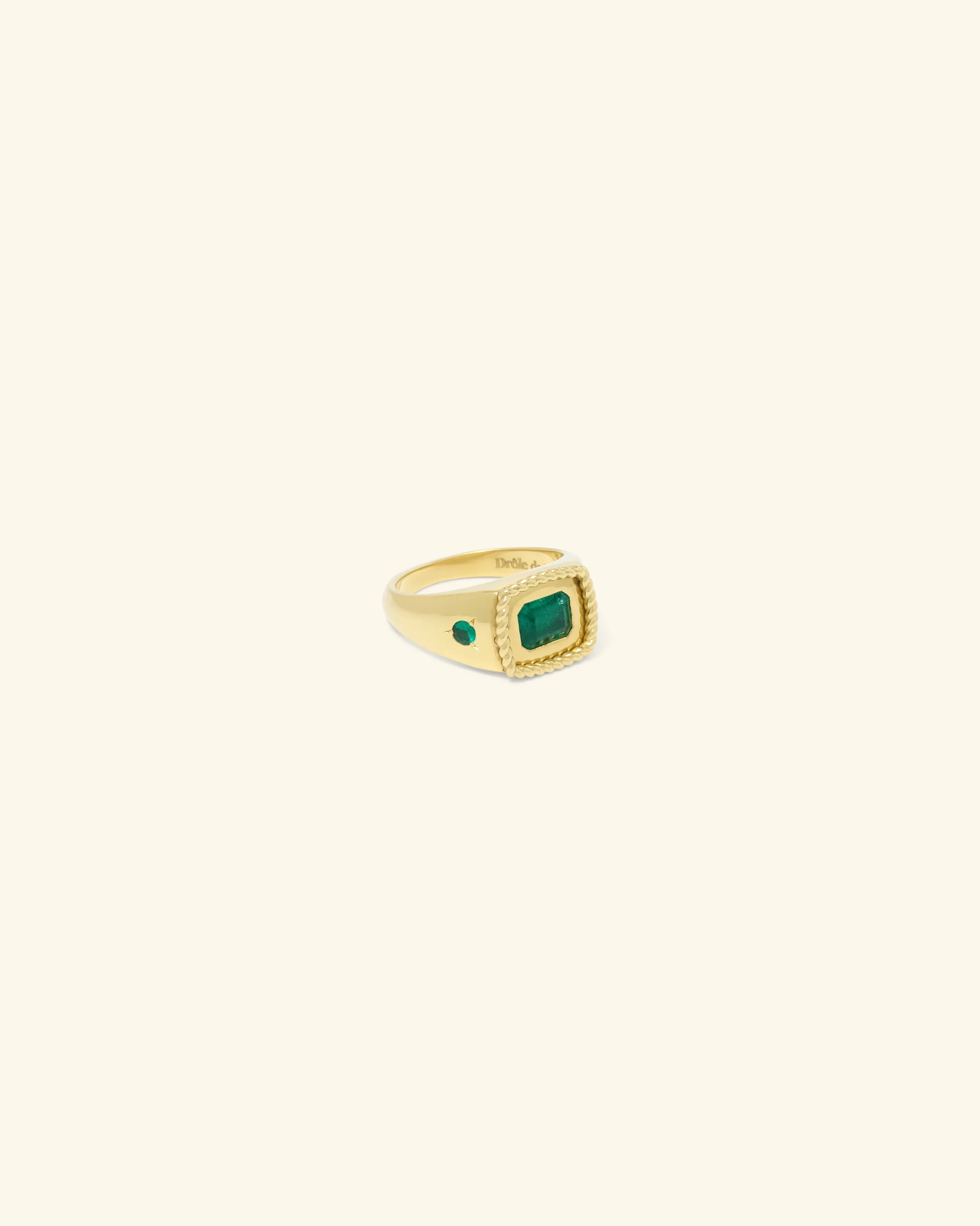 Drôle De Monsieur Bague Emeraude Ring Gold Smaragd Gr. 58