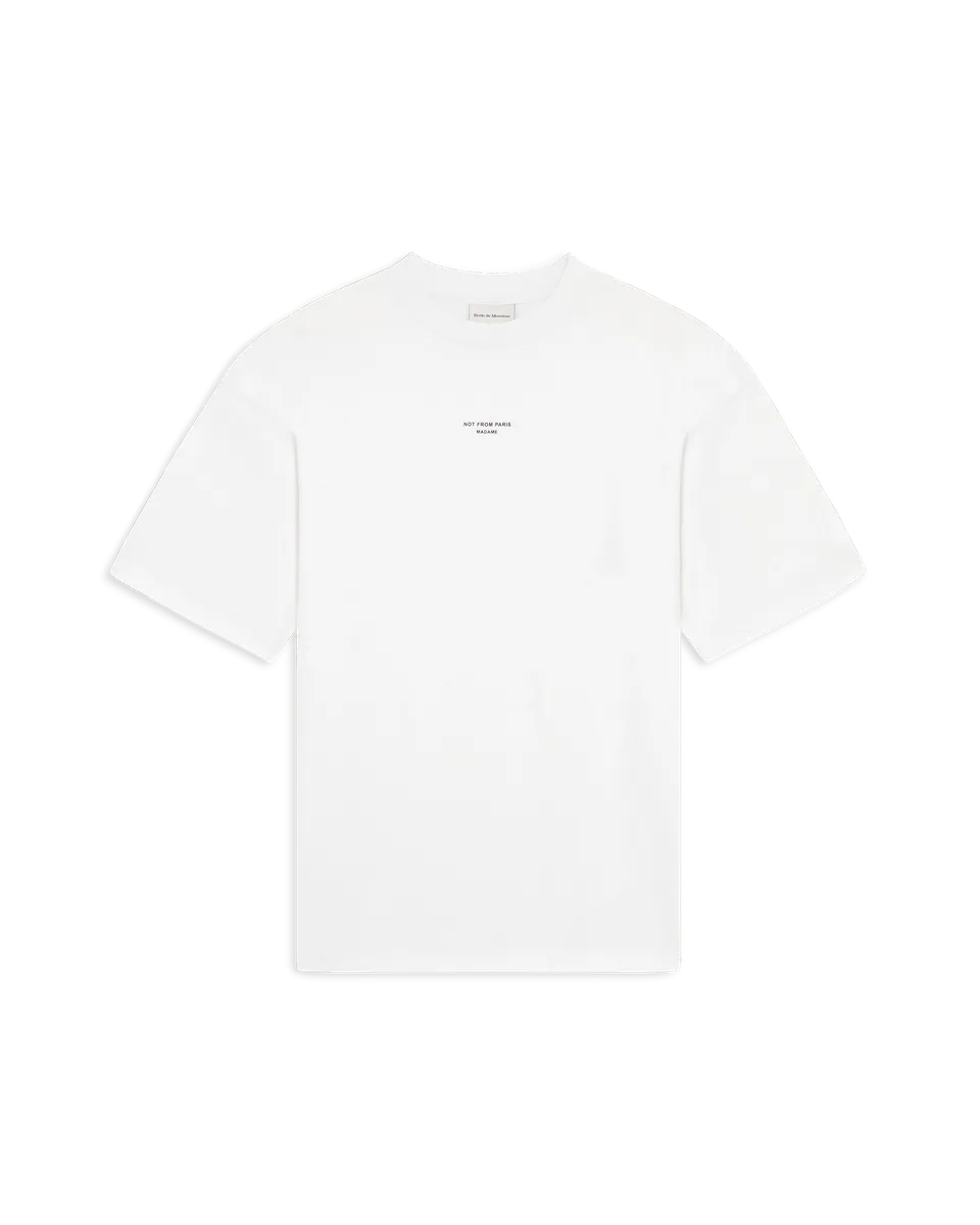 Drôle De Monsieur Le T-Shirt Slogan Classique T-Shirt Weiß Baumwolle