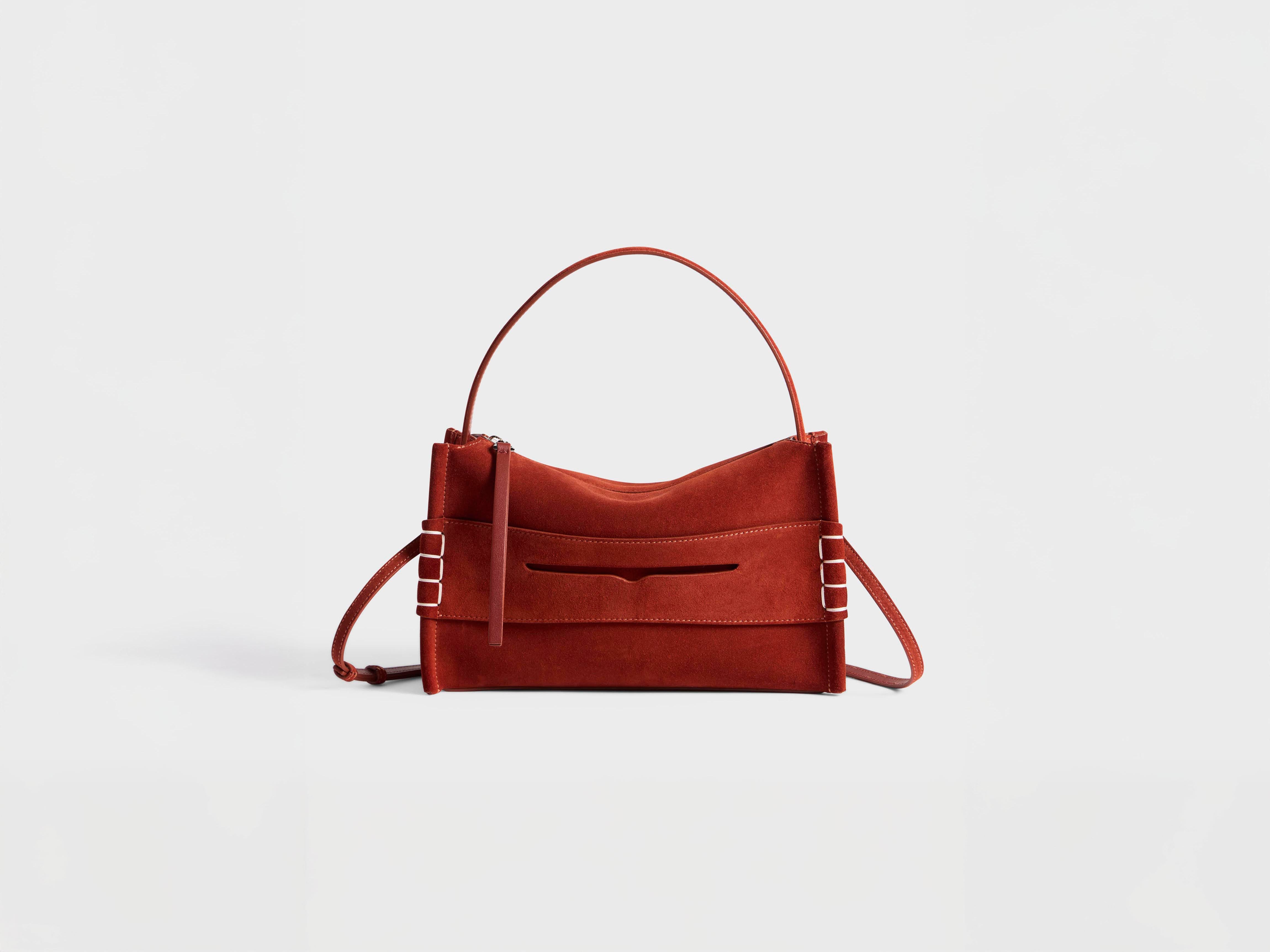 J.W.Anderson Loafer Bag Tasche Rostrot Wildleder