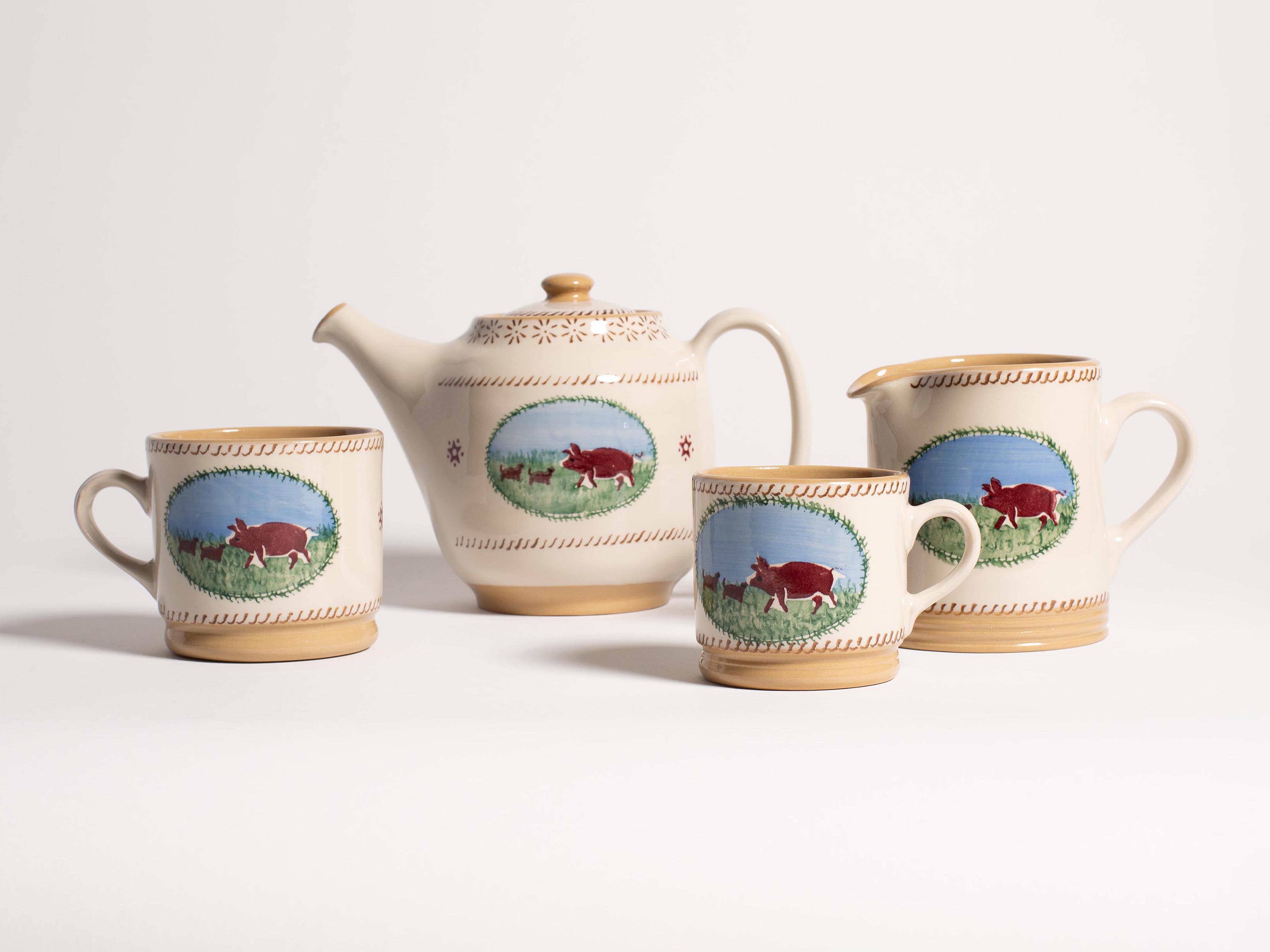 J.W.Anderson Nicholas Mosse White Pig Teekanne Weiß Multi Keramik
