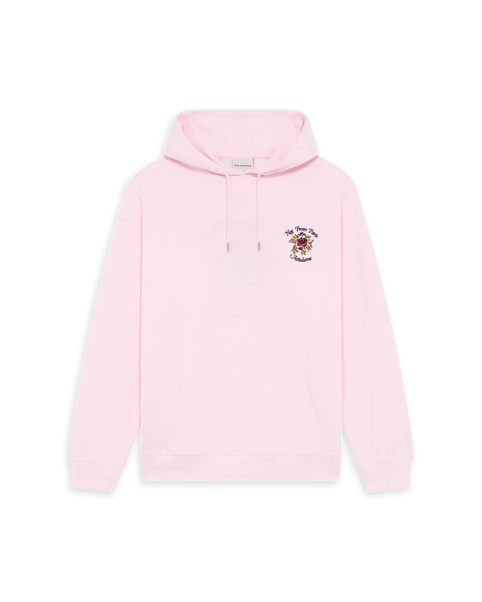 Drôle De Monsieur Hoodie Slogan Rose Hoodie hellrosa Baumwolle