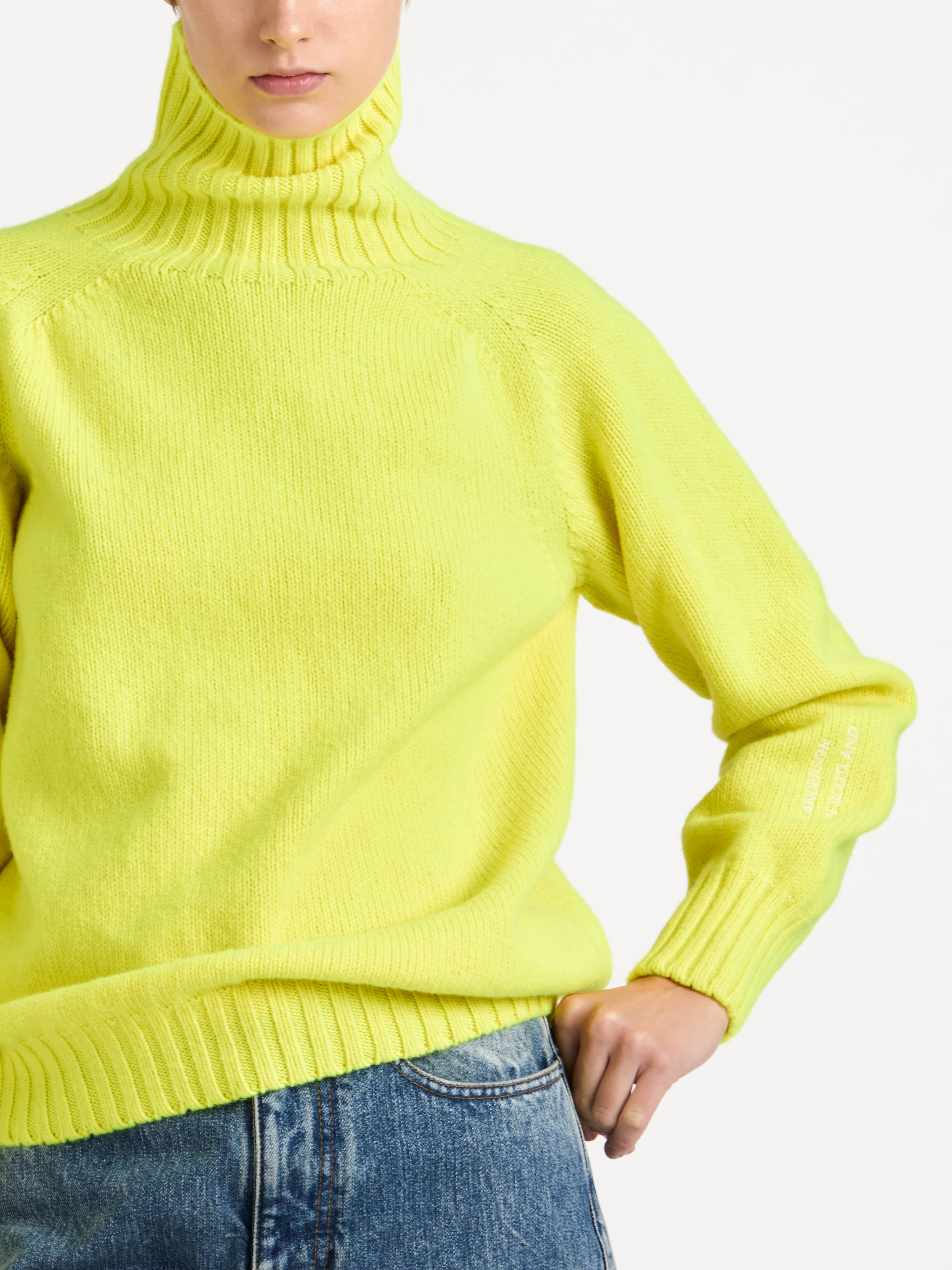 J.W.Anderson Turtleneck Jumper Strickpullover Neon Yellow Gr.M