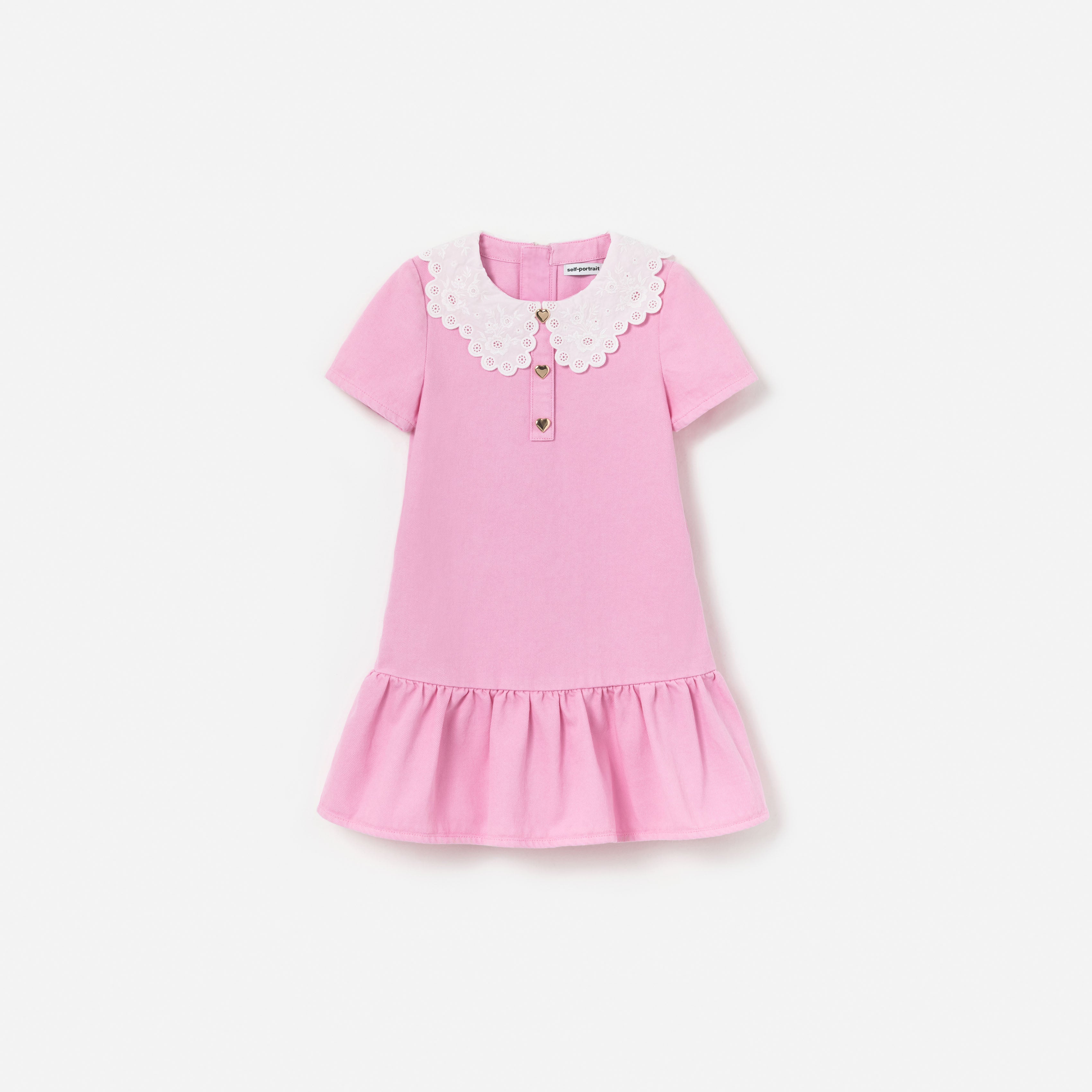 Self Portrait Pink Denim Kinderkleid Rosa Jeans