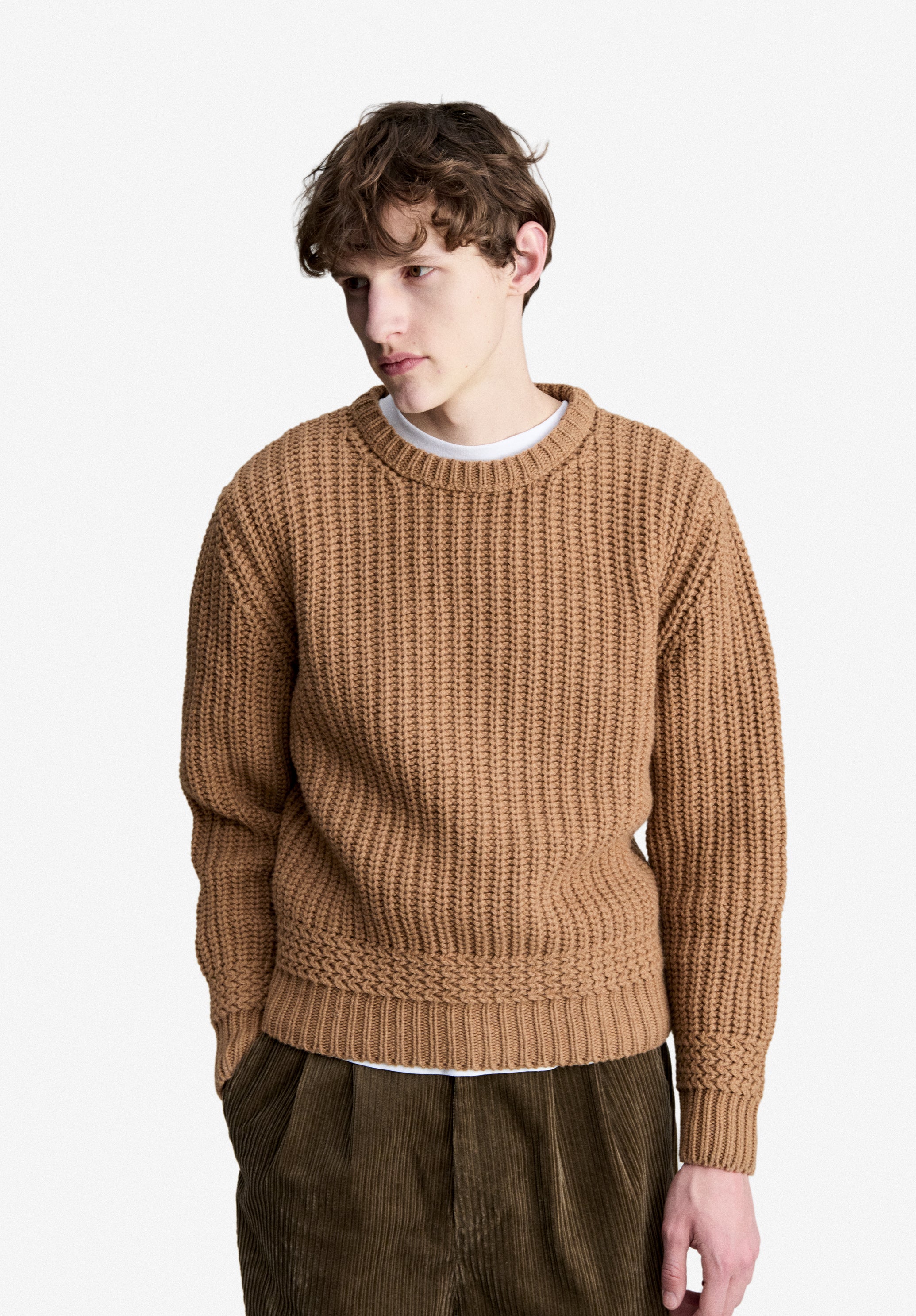 A.P.C. kamelfarbener Wollpullover Gr. M Recycling