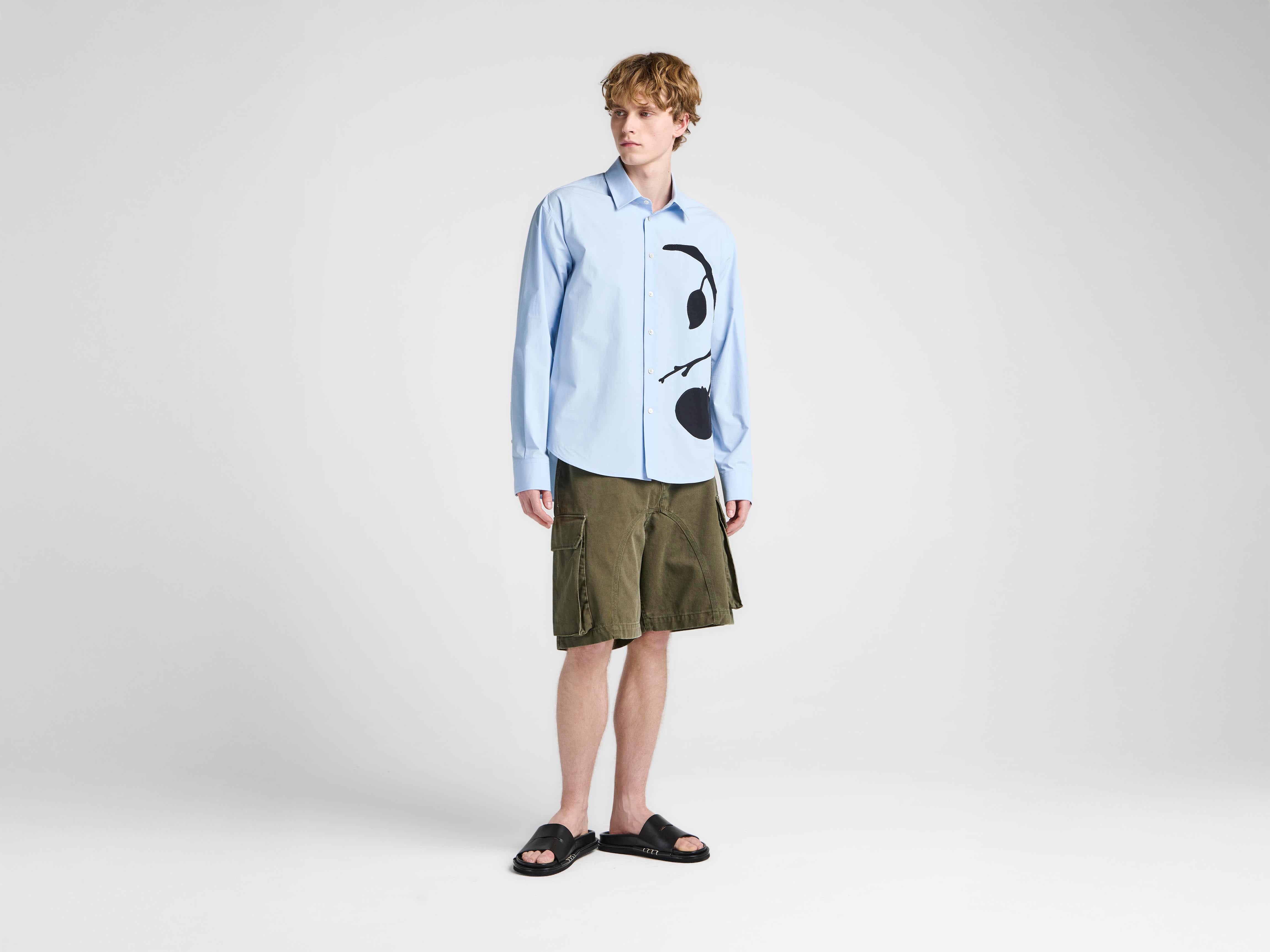 J.W.Anderson Persimmon Applique Shirt Hemd hellblau Baumwolle