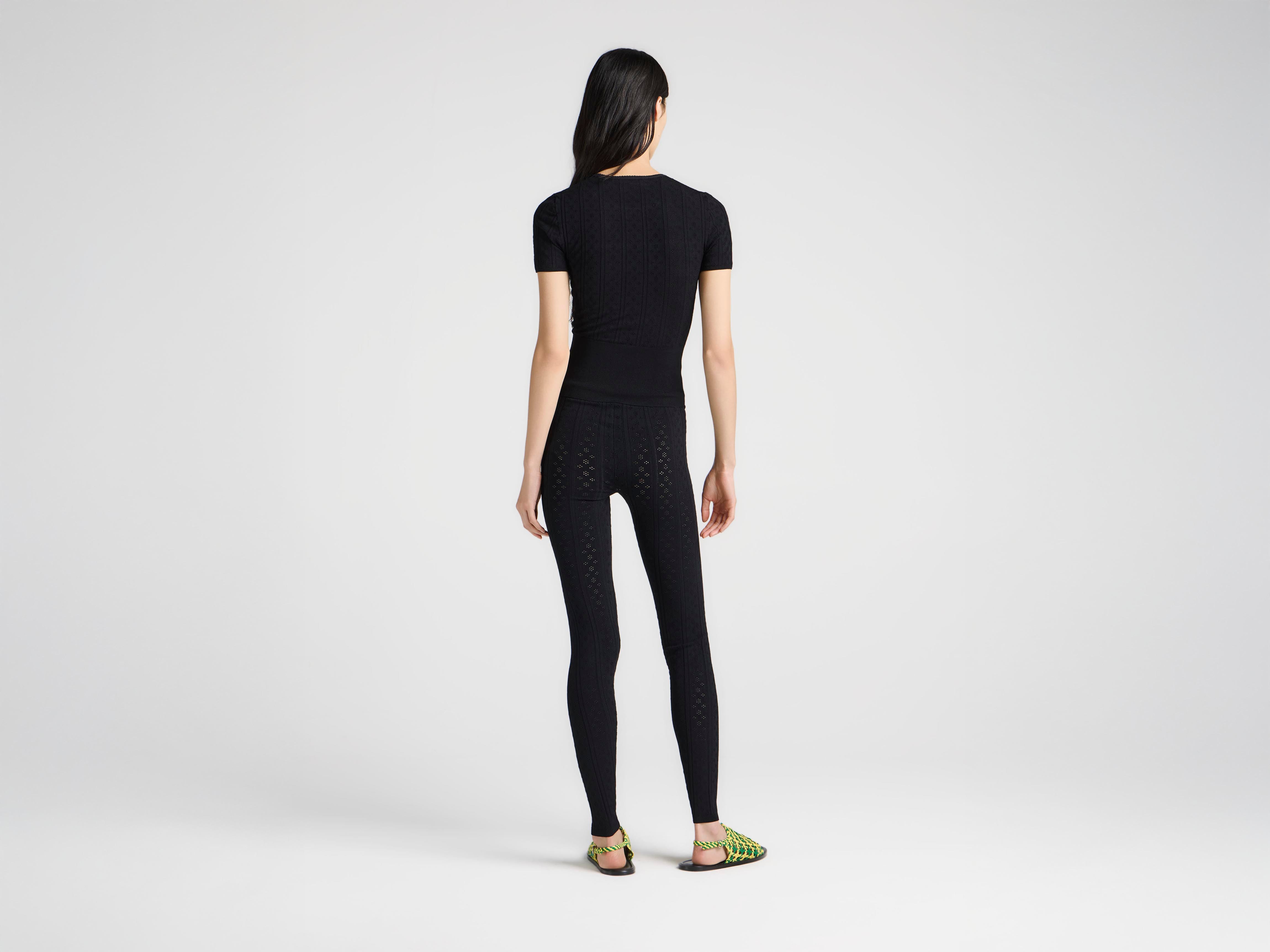 J.W.Anderson Knitwear Pointelle T-Shirt Schwarz Viskose