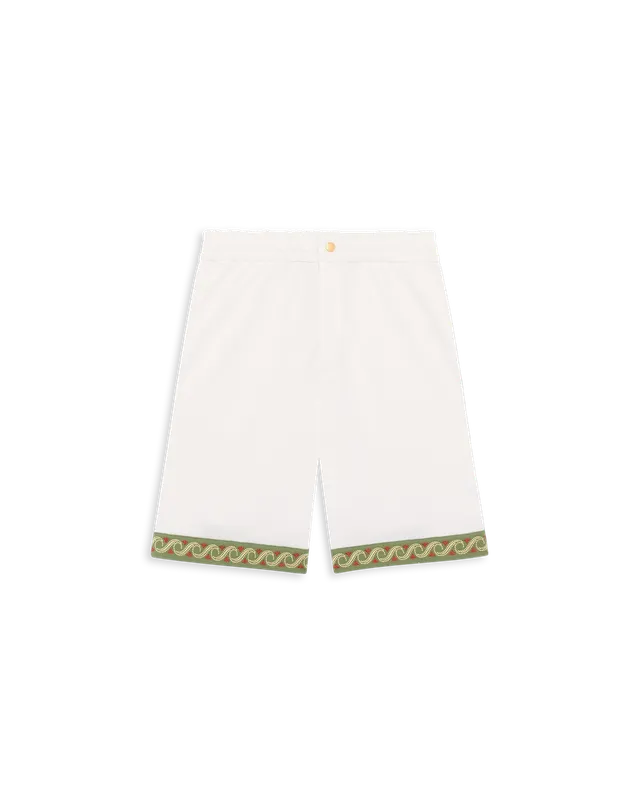 Drôle De Monsieur Short Piqué Brodé Shorts Off-White Baumwolle