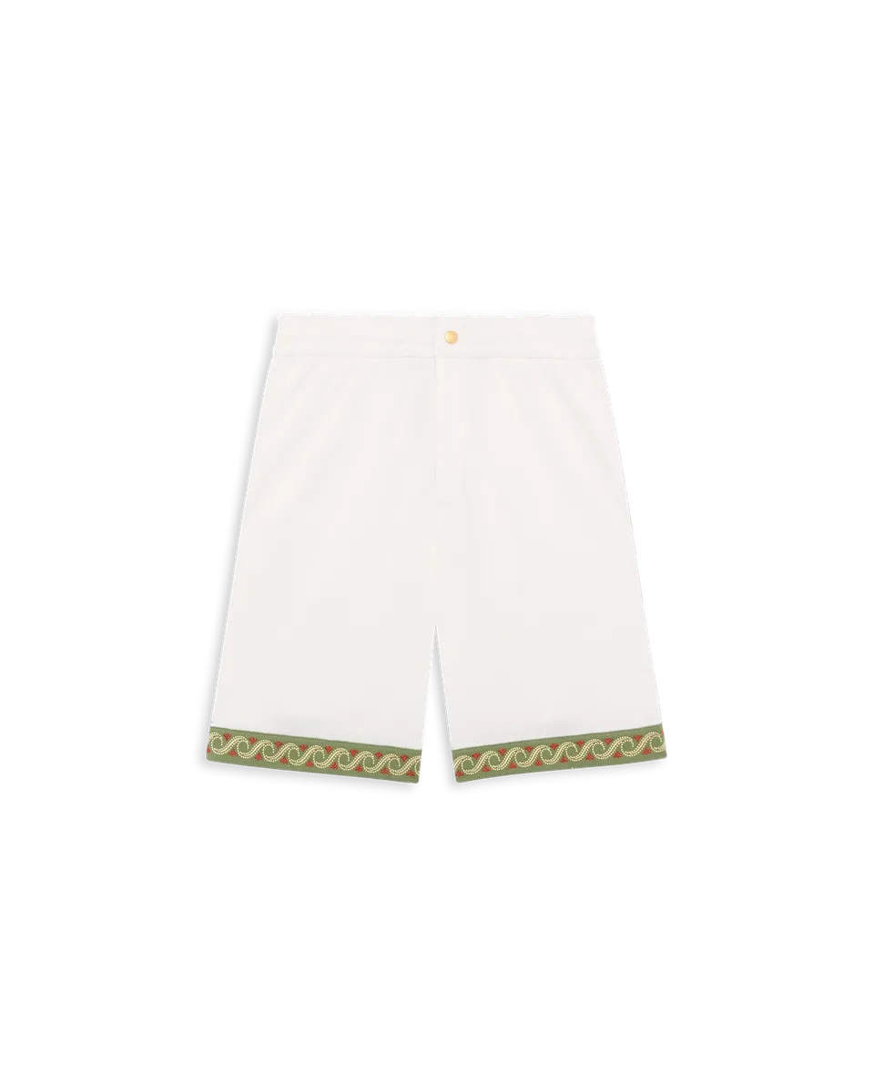 Drôle De Monsieur Short Piqué Brodé Shorts Off-White Baumwolle