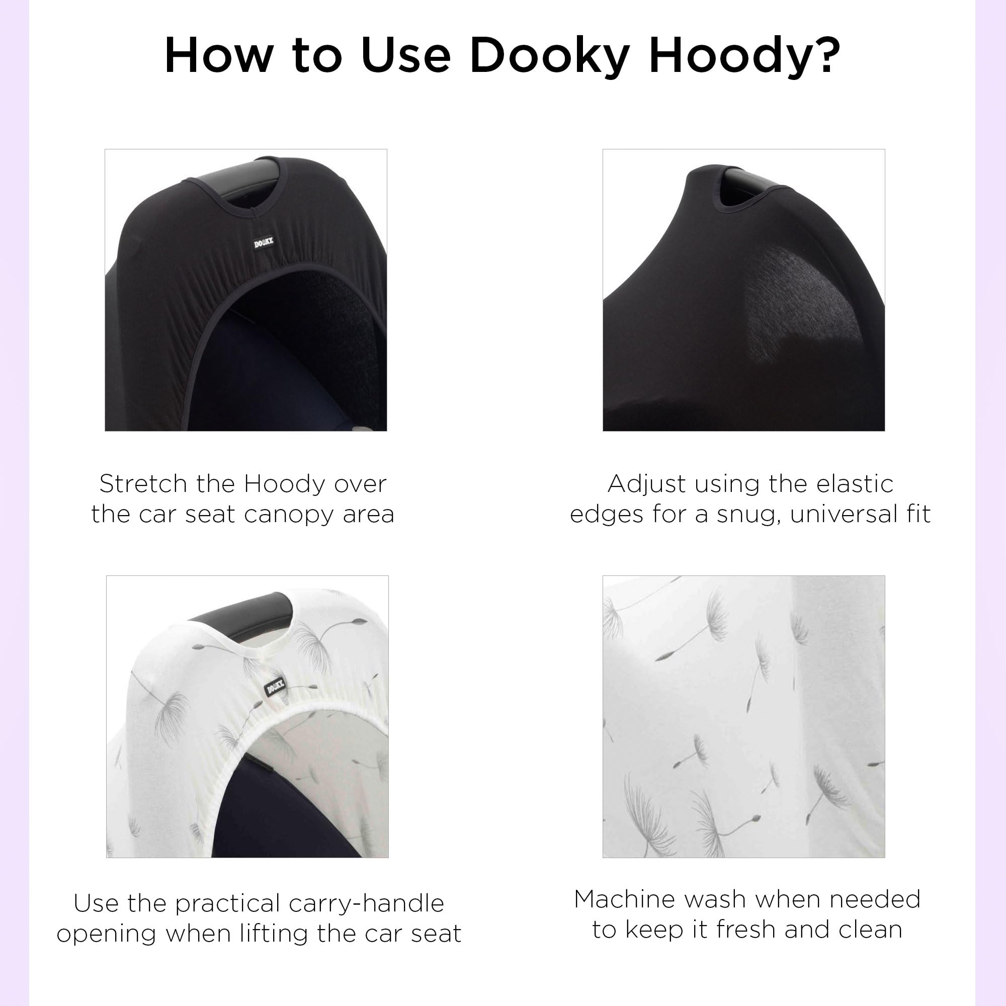 Dooky Hoody Sonnenhaube Babyschale 0+ Black UPF50+