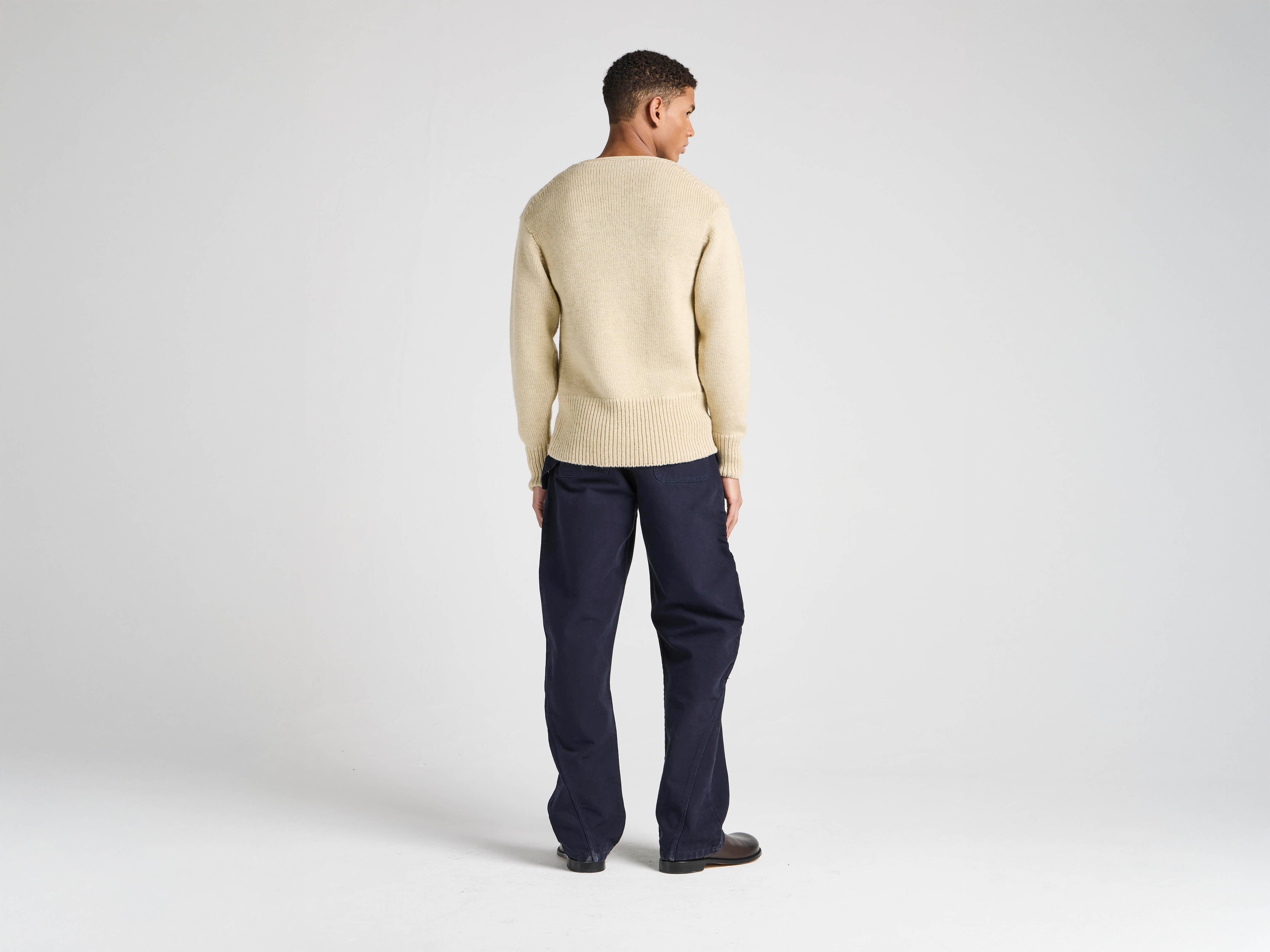 J.W. Anderson x Guinness Shield Harp Pullover Ivory Wolle