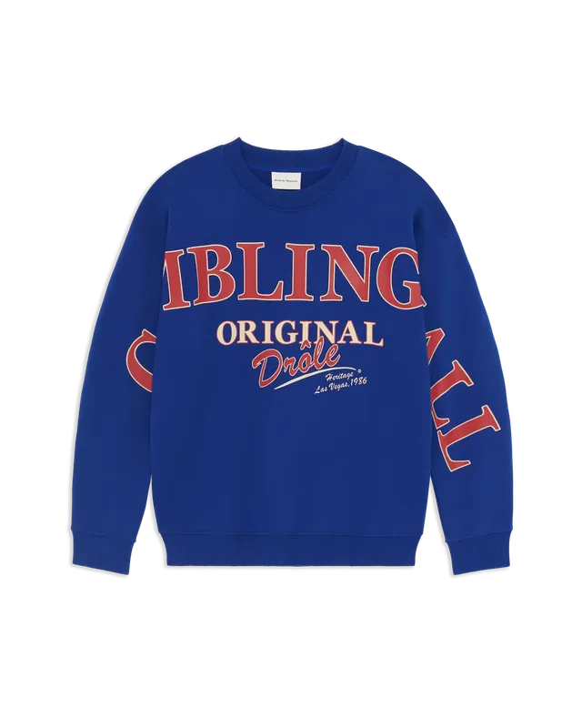 Drôle De Monsieur Gambling Hall Sweatshirt Blau Baumwolle