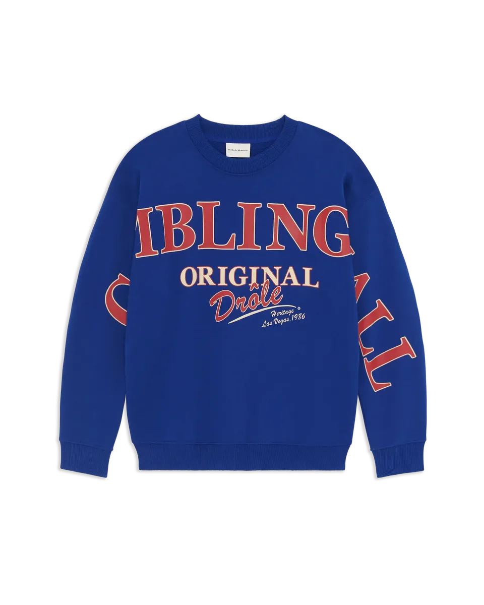 Drôle De Monsieur Gambling Hall Sweatshirt Blau Baumwolle