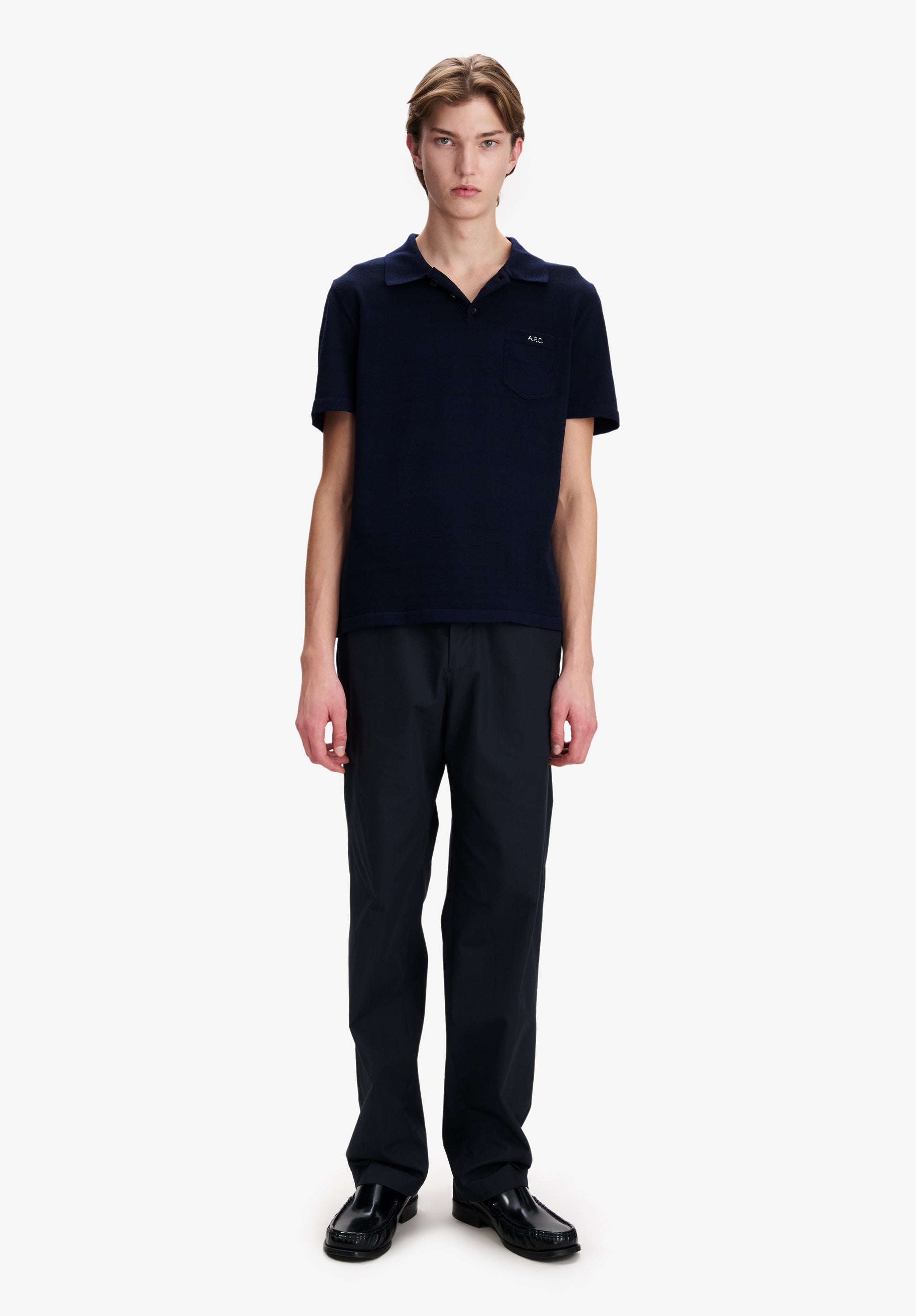 A.P.C. Hose marineblau Bio-Baumwolle gerade