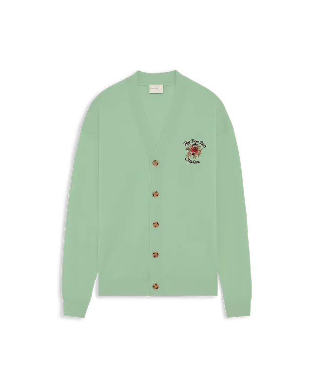 Drôle De Monsieur Slogan Rose Cardigan Strickjacke olive