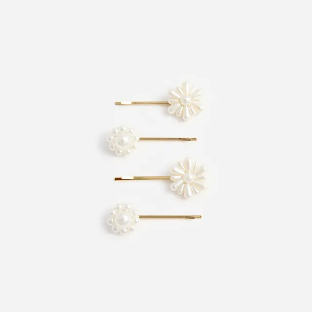 Self Portrait Hair Accessories Pearl Flower Haarspange creme Perle