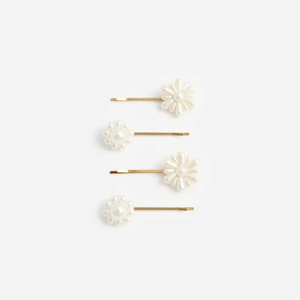 Self Portrait Hair Accessories Pearl Flower Haarspange creme Perle