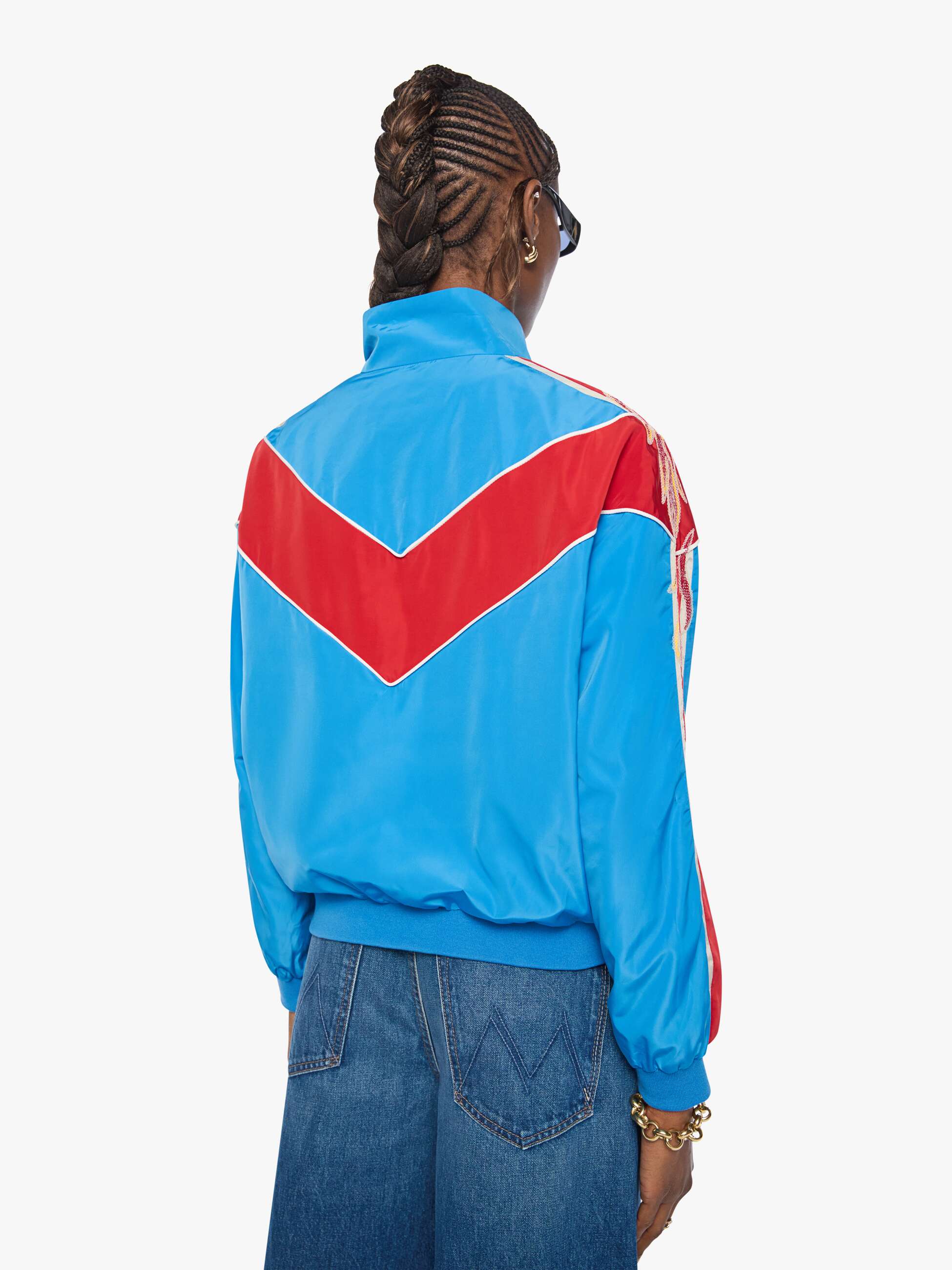 Mother Glossy Letterman Jacke Lightning Speed Blau