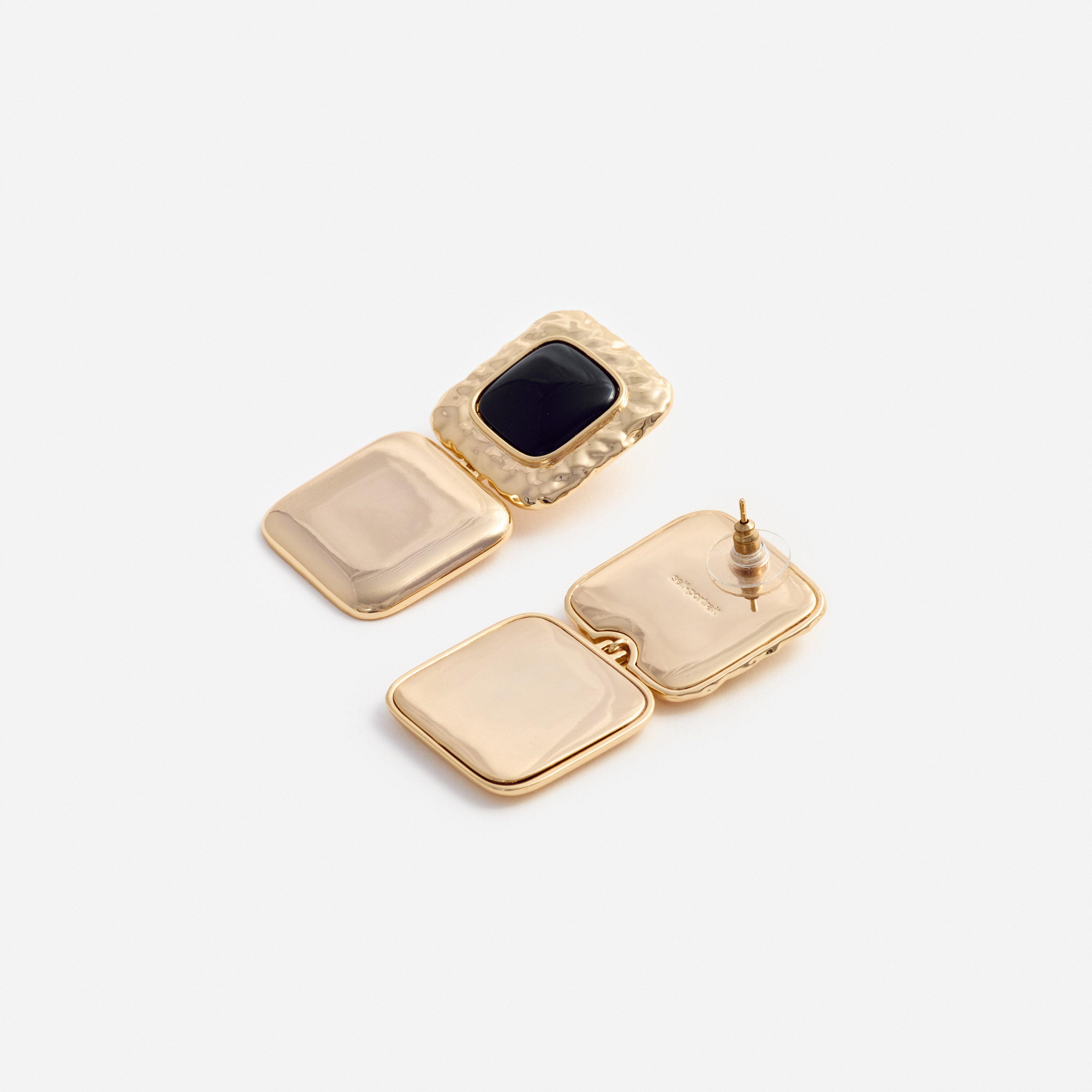 Self Portrait Mottled Gold Black Ohrringe schwarz gold