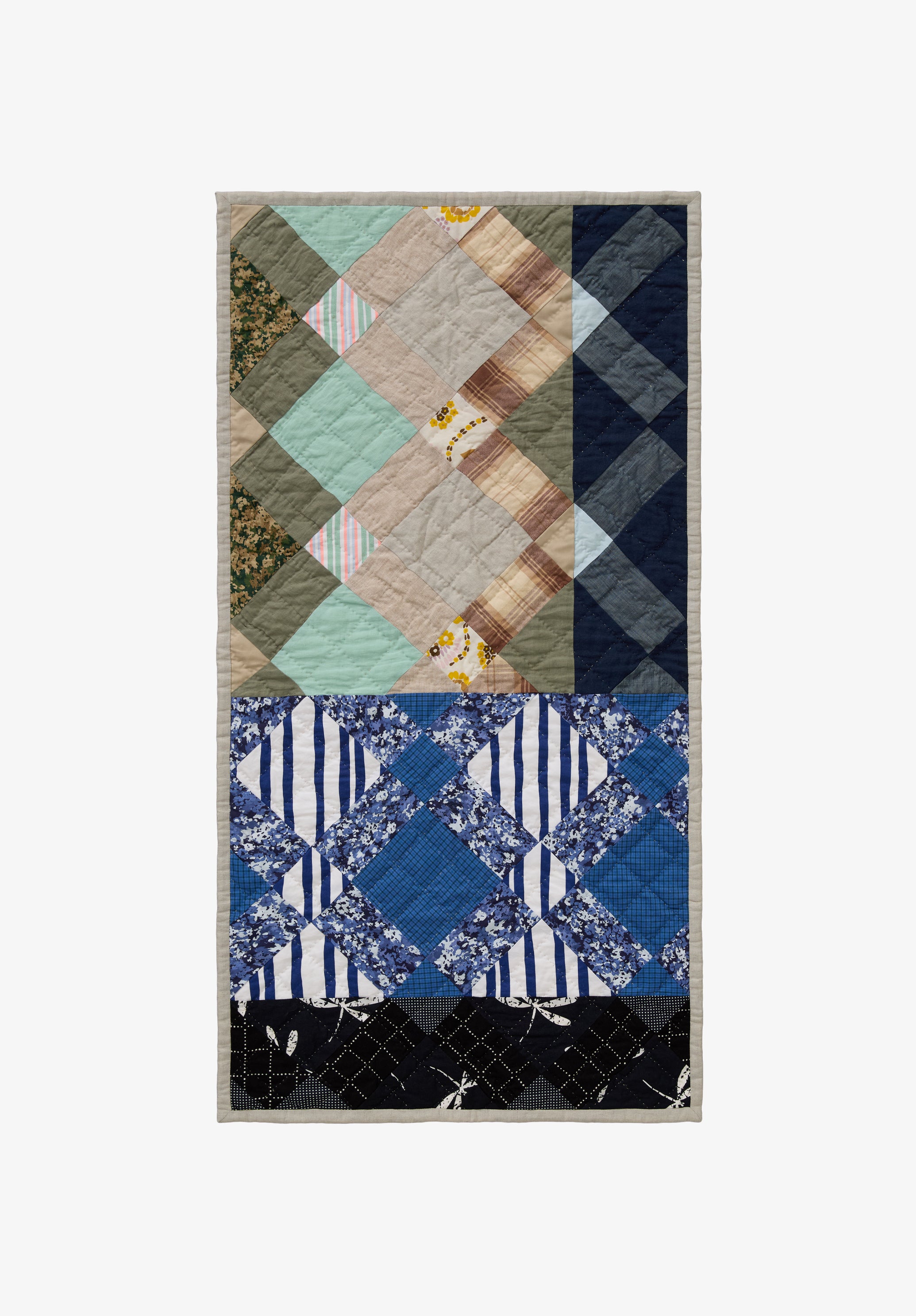 A.P.C. ACCESSORIES 0.21875 Quilt Patchworkdecke T1 Schwarz-Weiß