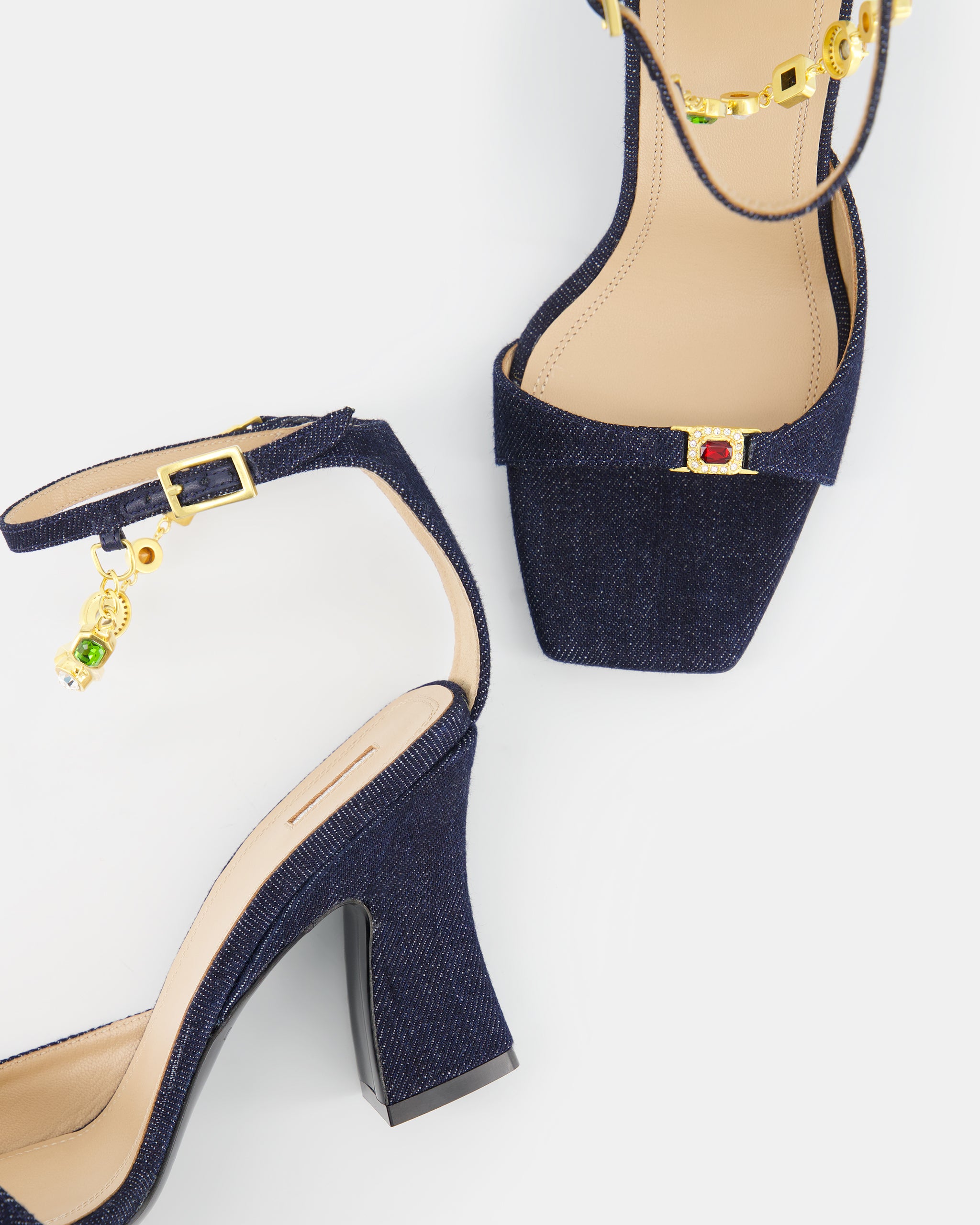 Nodaleto Nodstalgia Gemma 90 Sandaletten Dark Denim 9cm