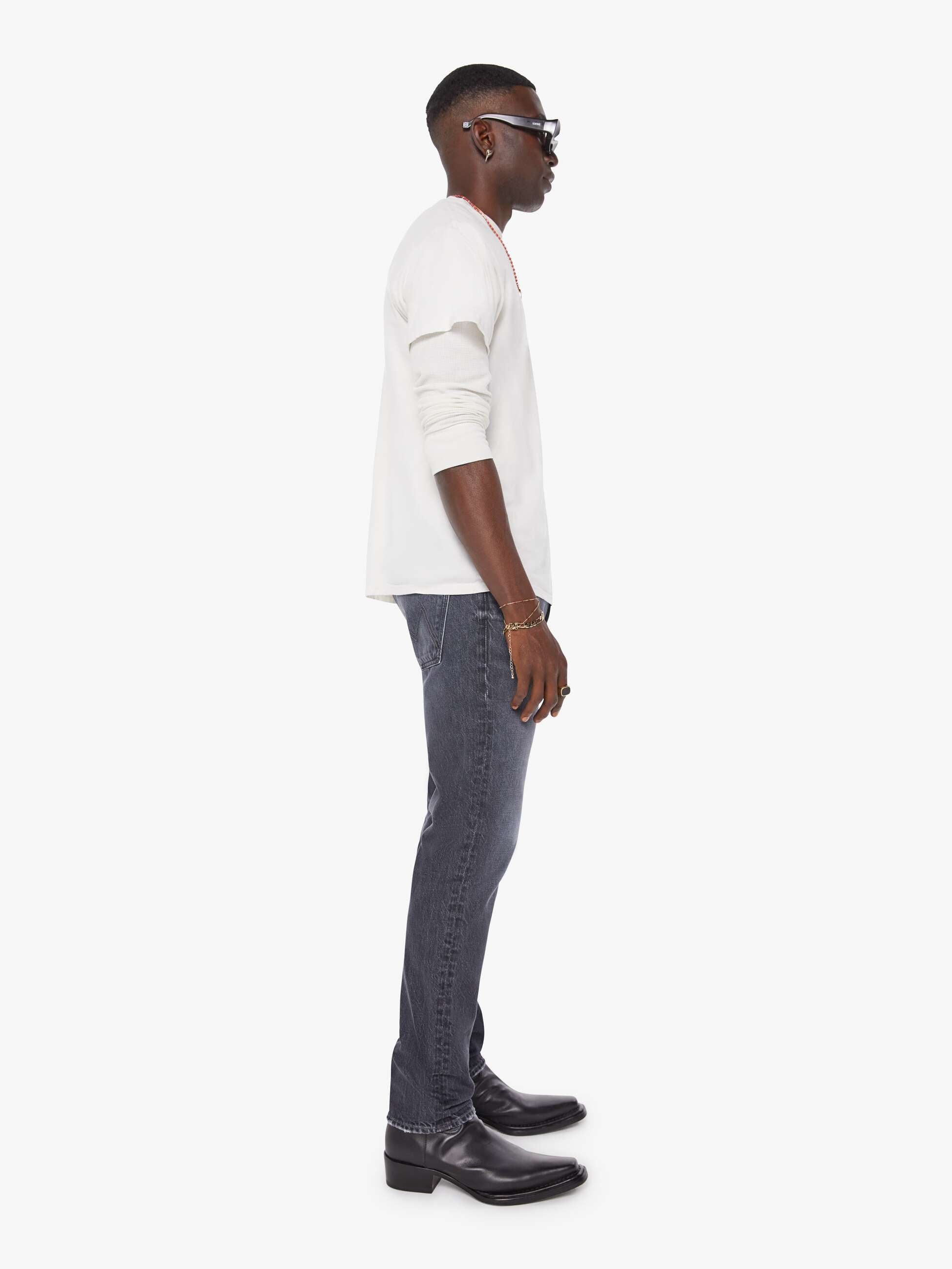 Mother Denim The Mega Neat Jeans Schwarz Baumwolle