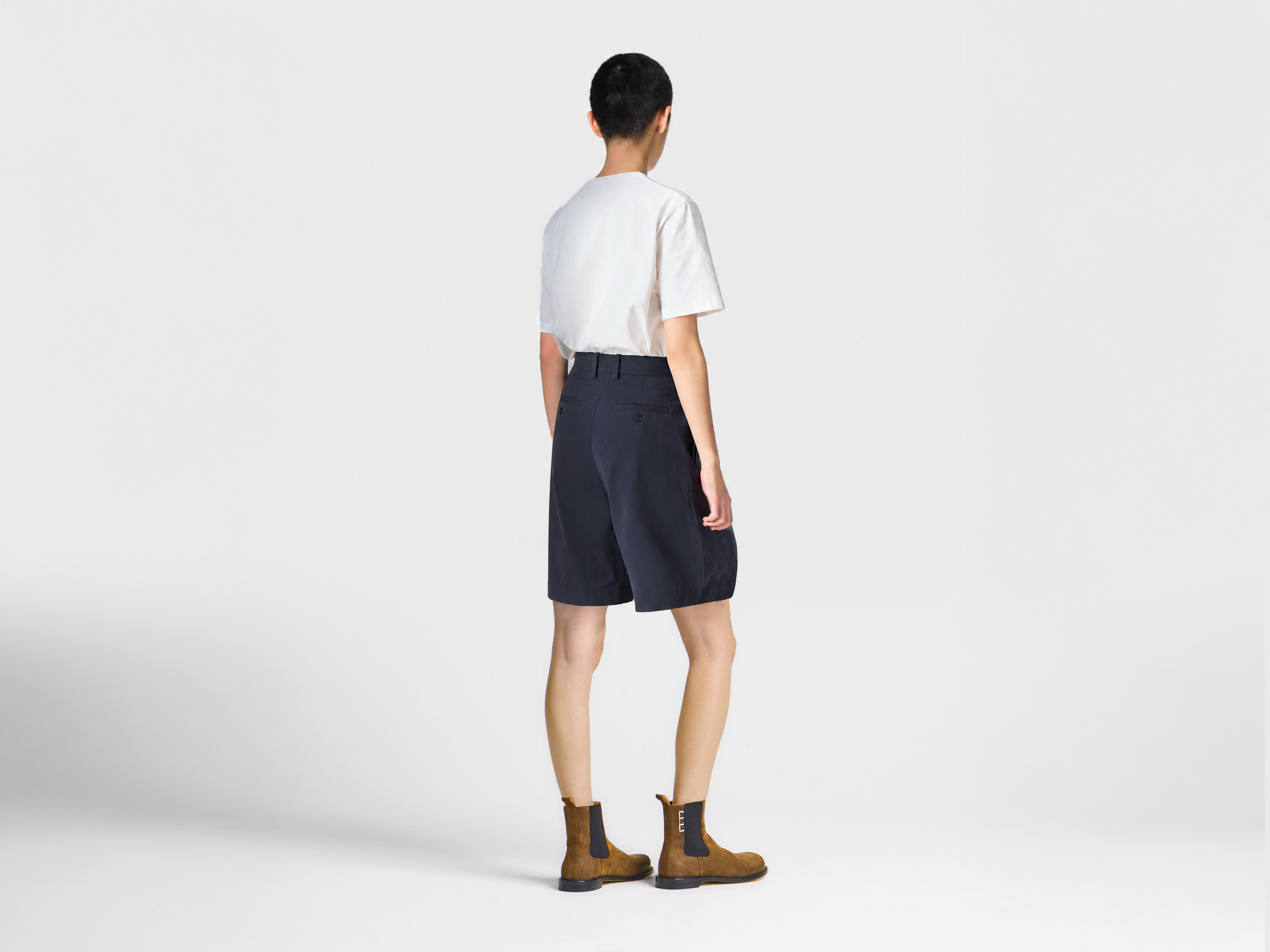 J.W.Anderson Tailored Shorts Navy Baumwolle Schnalle