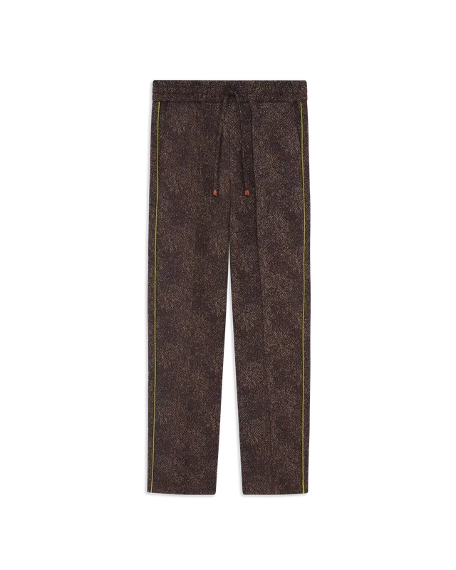 Drôle de Monsieur Jacquard Hose Bordeaux Wolle Elastikbund