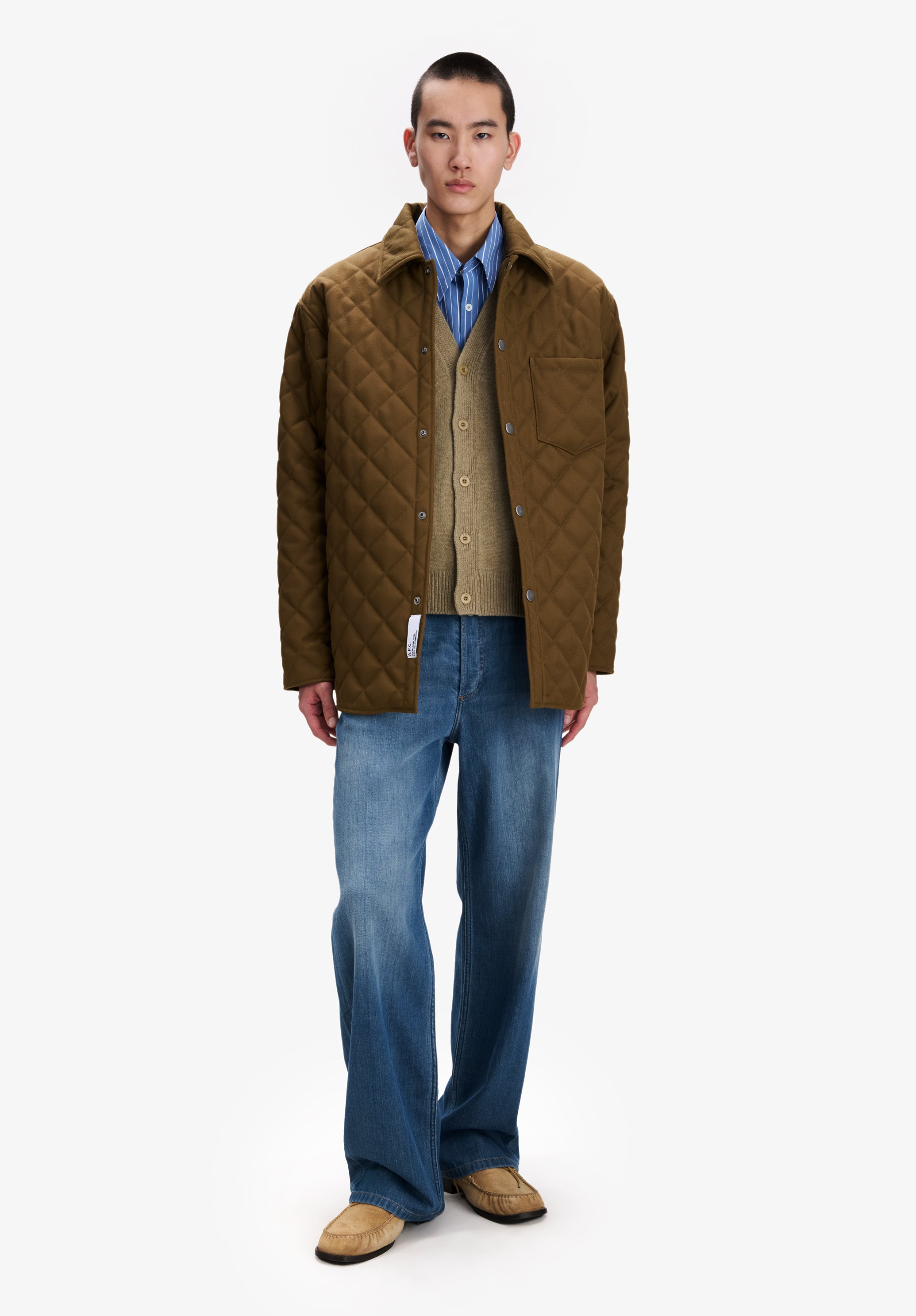 A.P.C. Wolljacke khaki gesteppt Unisex