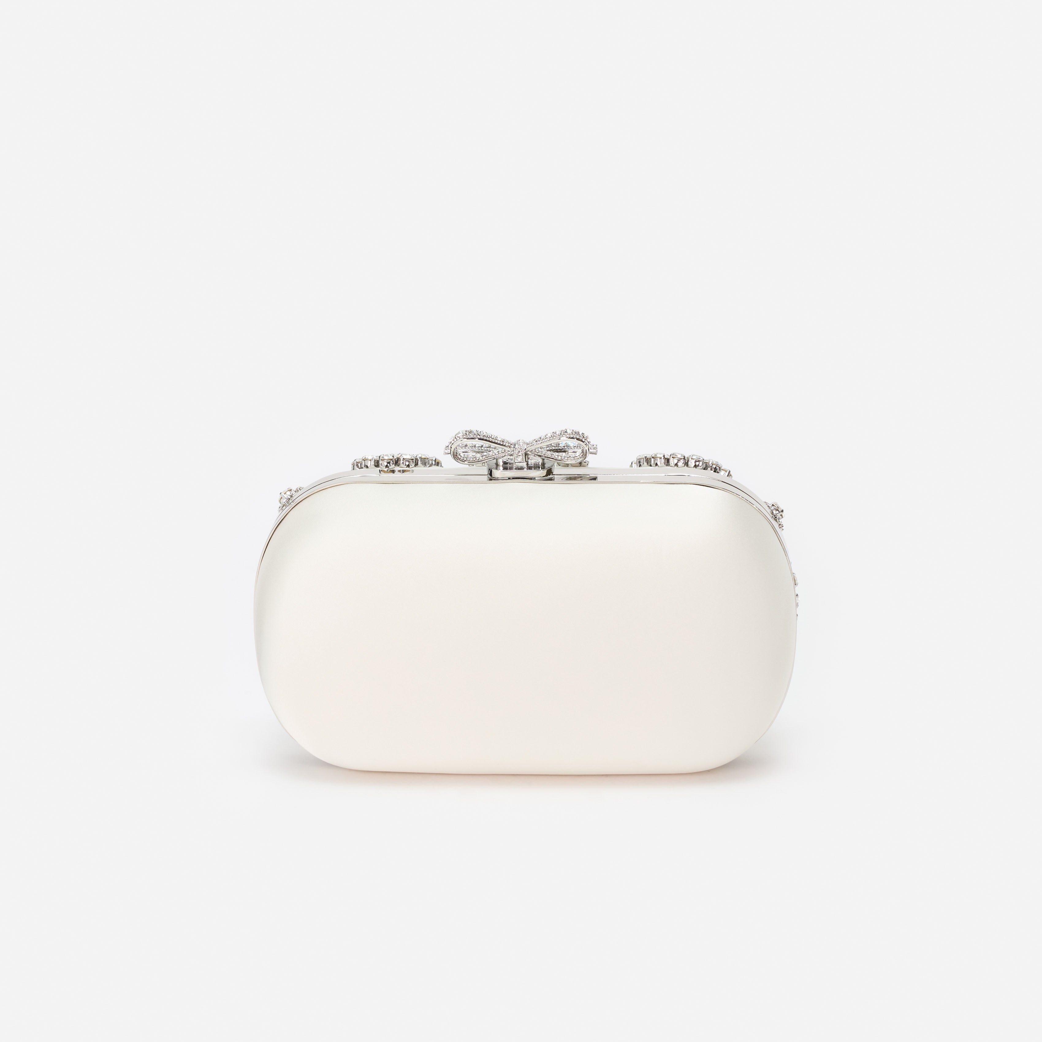 Self Portrait Satin Crystal Clutch creme Mini