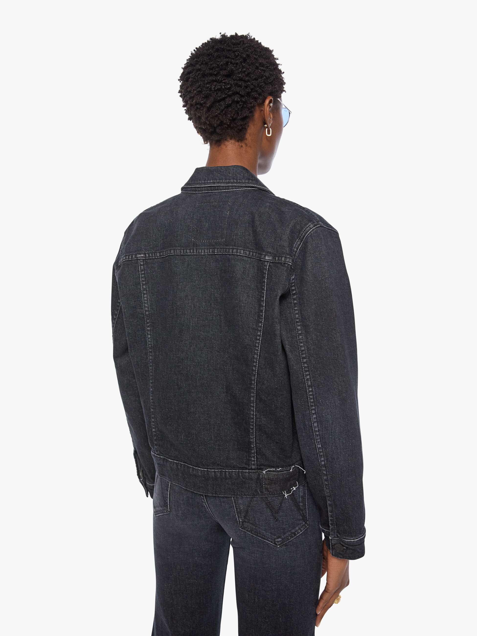 Mother The Bruiser Riding Milkyway Denimjacke Schwarz Cropped