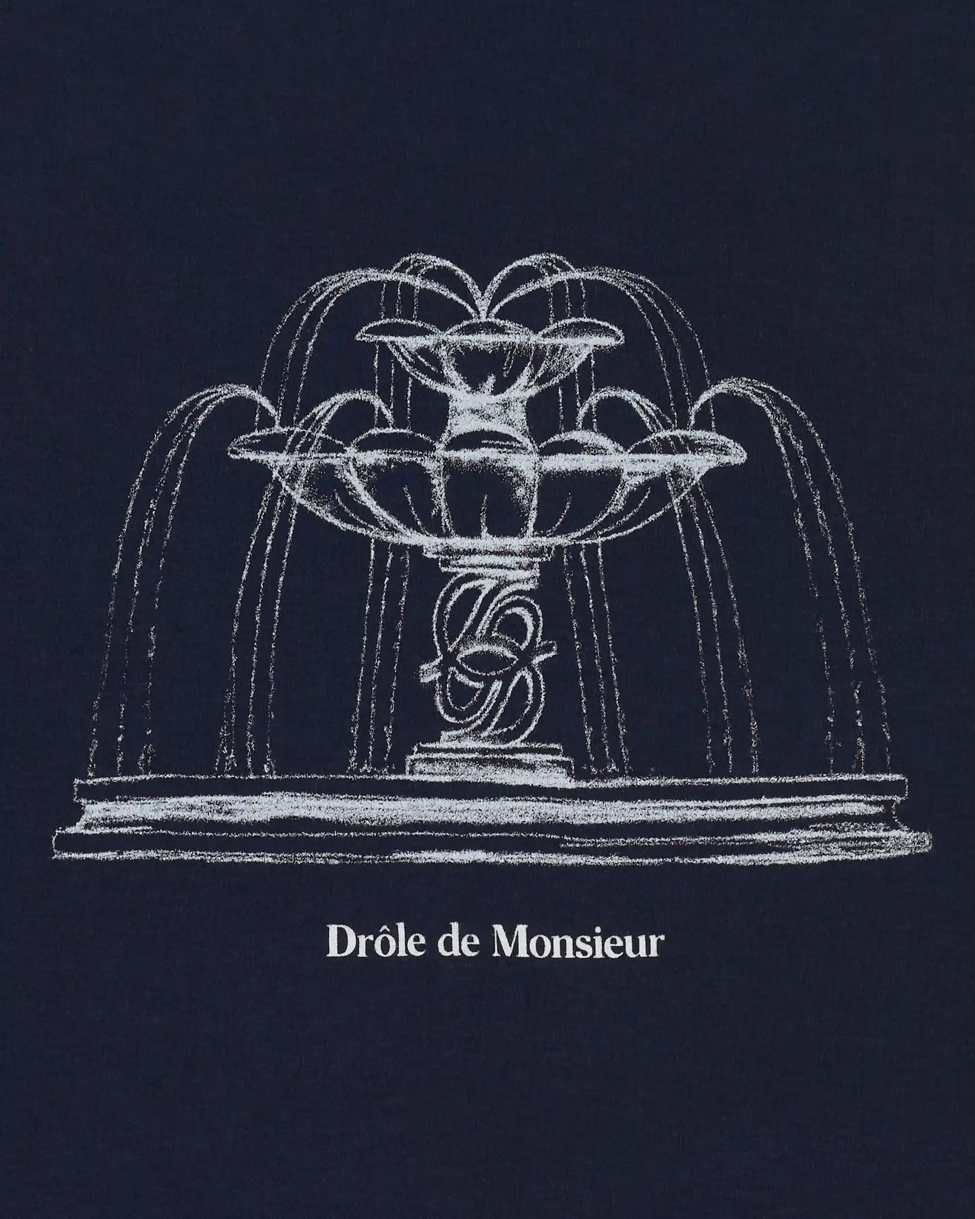 Drôle De Monsieur Fountain Print T-Shirt navy Baumwolle Print