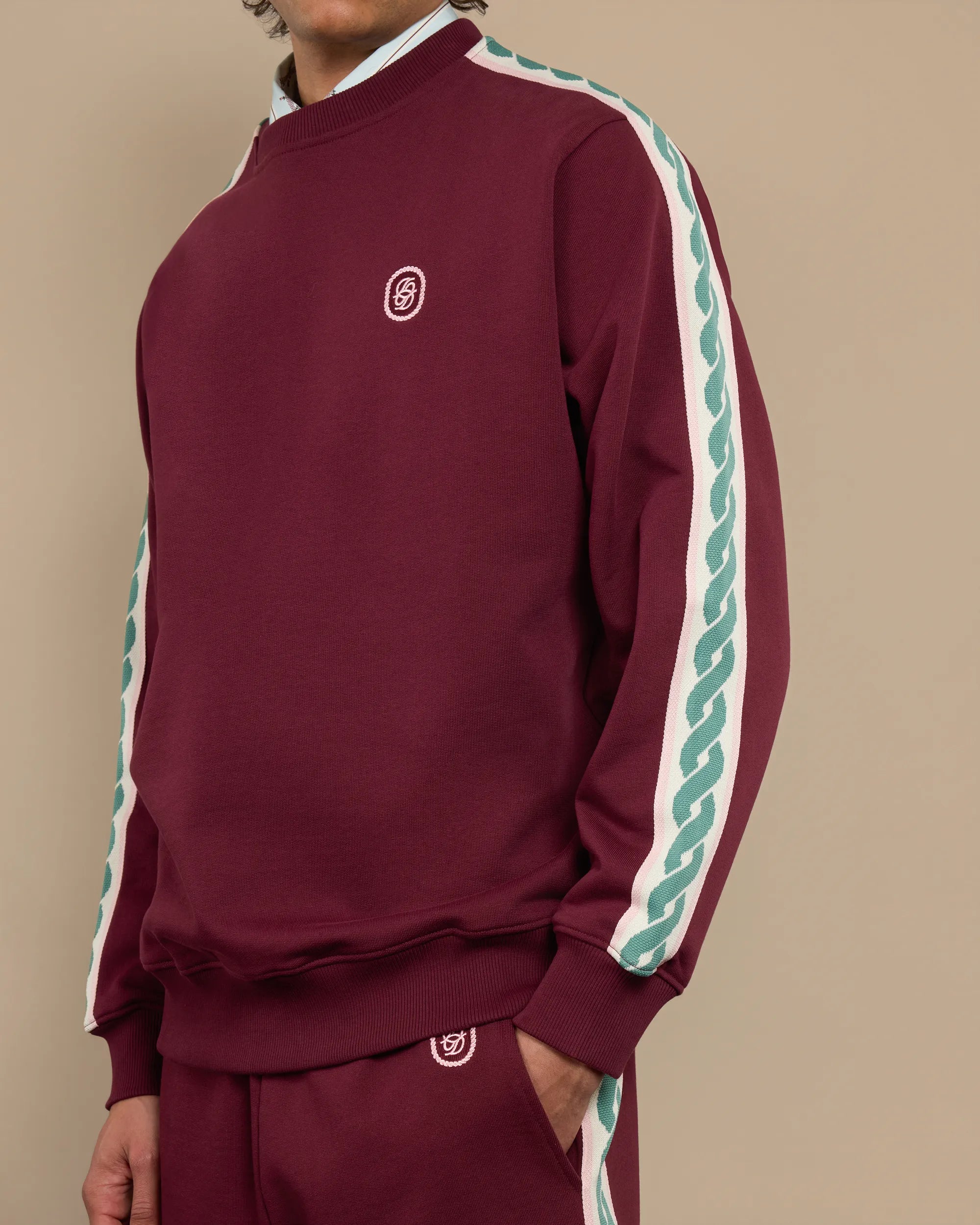 Drôle De Monsieur Le Sweatshirt Tresses Sweater Bordeaux Baumwolle