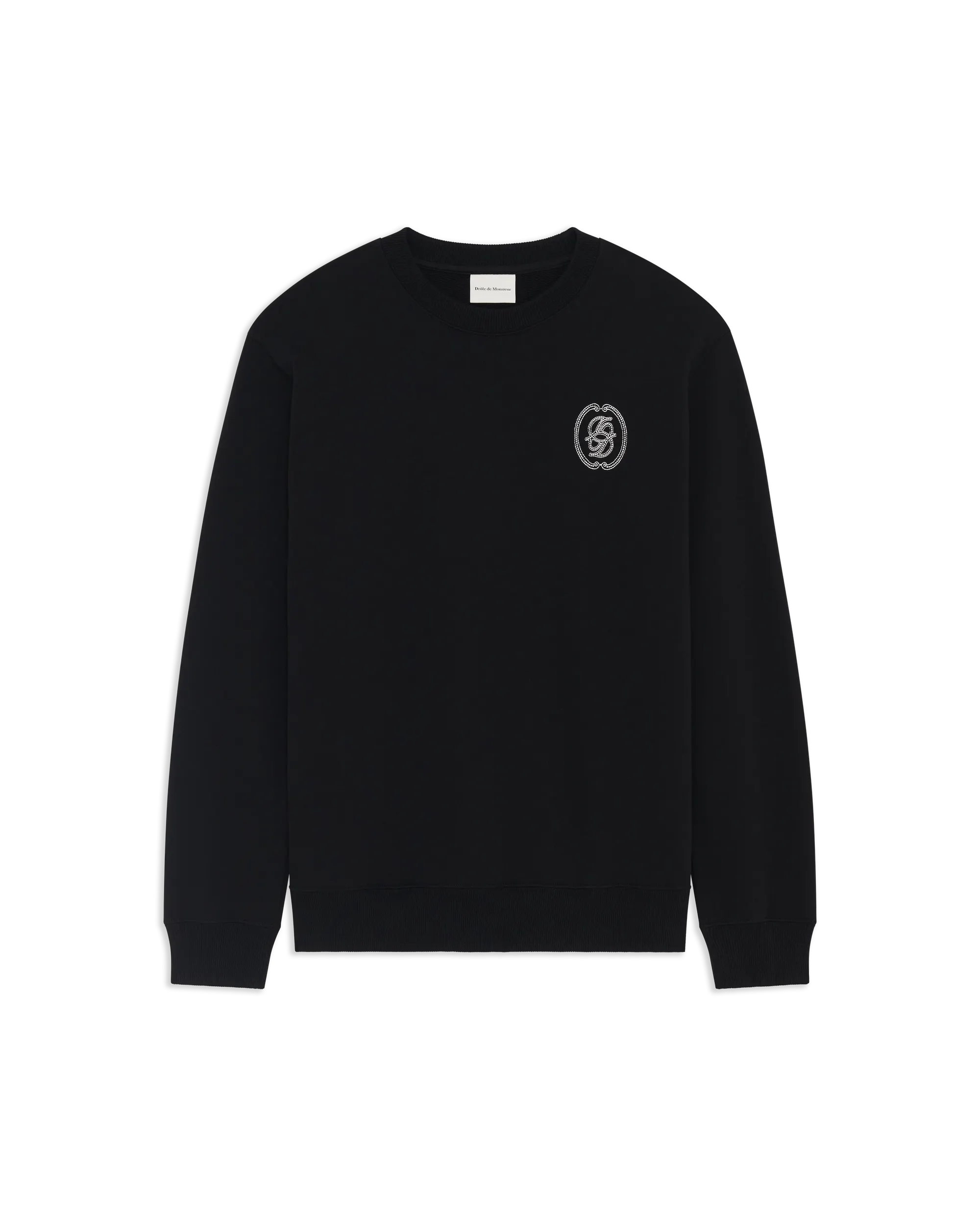Drôle De Monsieur D Mirror Sweatshirt schwarz Baumwolle Stick