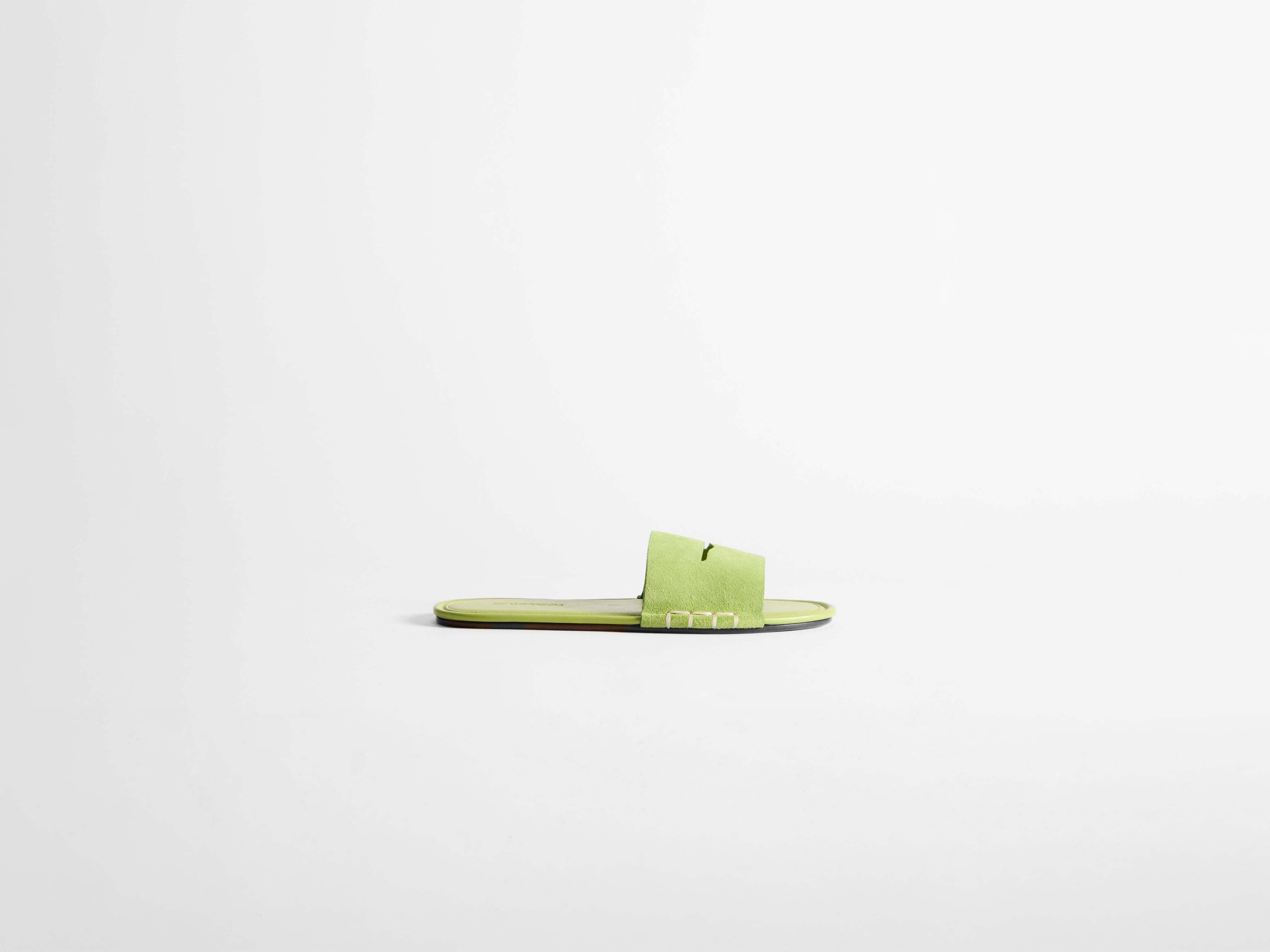 J.W.Anderson Shoes Loafer Mule Slides Damen Limette Wildleder