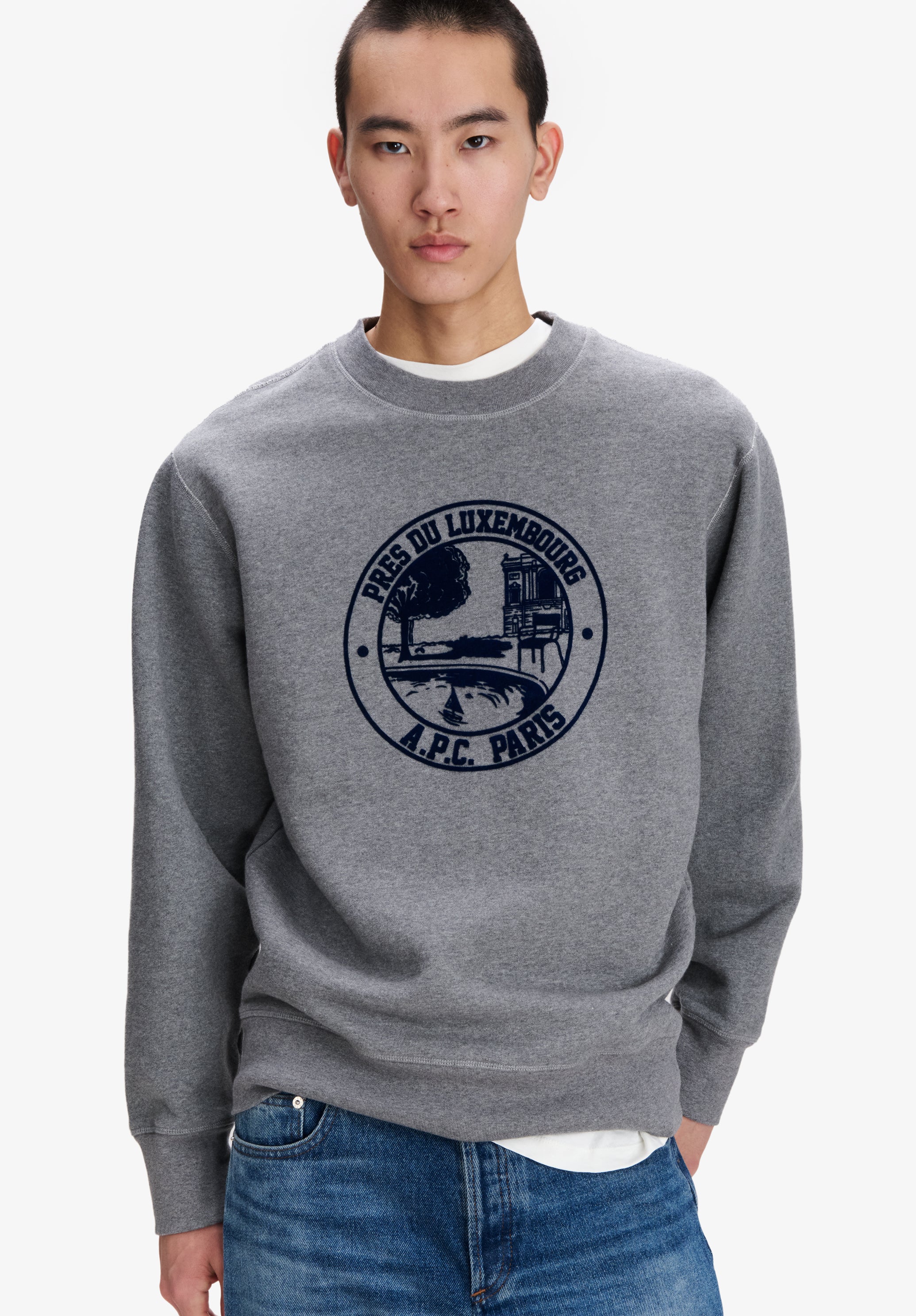 A.P.C. Garten-Logo Sweatshirt schwarz Bio-Baumwolle
