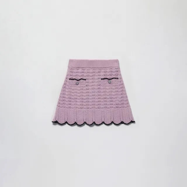 Self Portrait Lilac Crochet Knit Mini Rock Lila Kinder Häkel