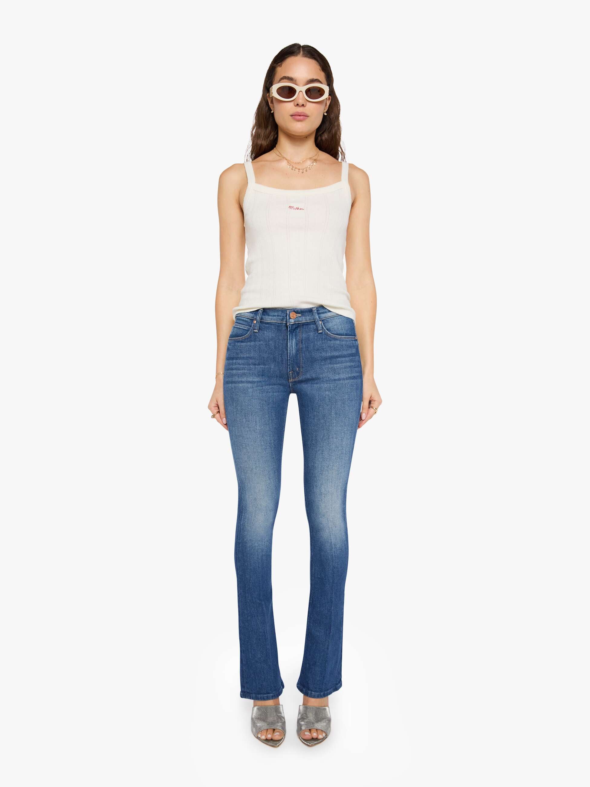 Mother The Runaway Damenjeans Deluxe Edition Mittelblau