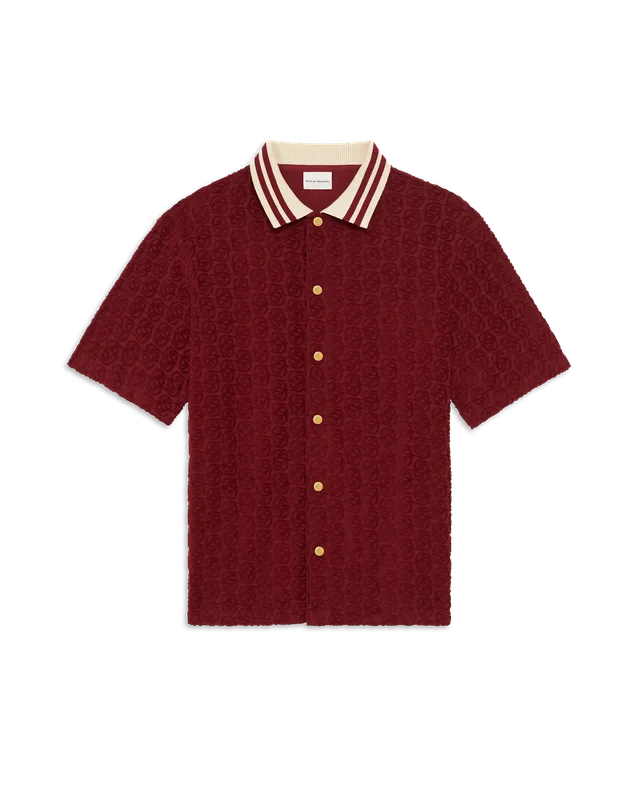 Drôle de Monsieur Monogram Hemd Burgund Baumwolle