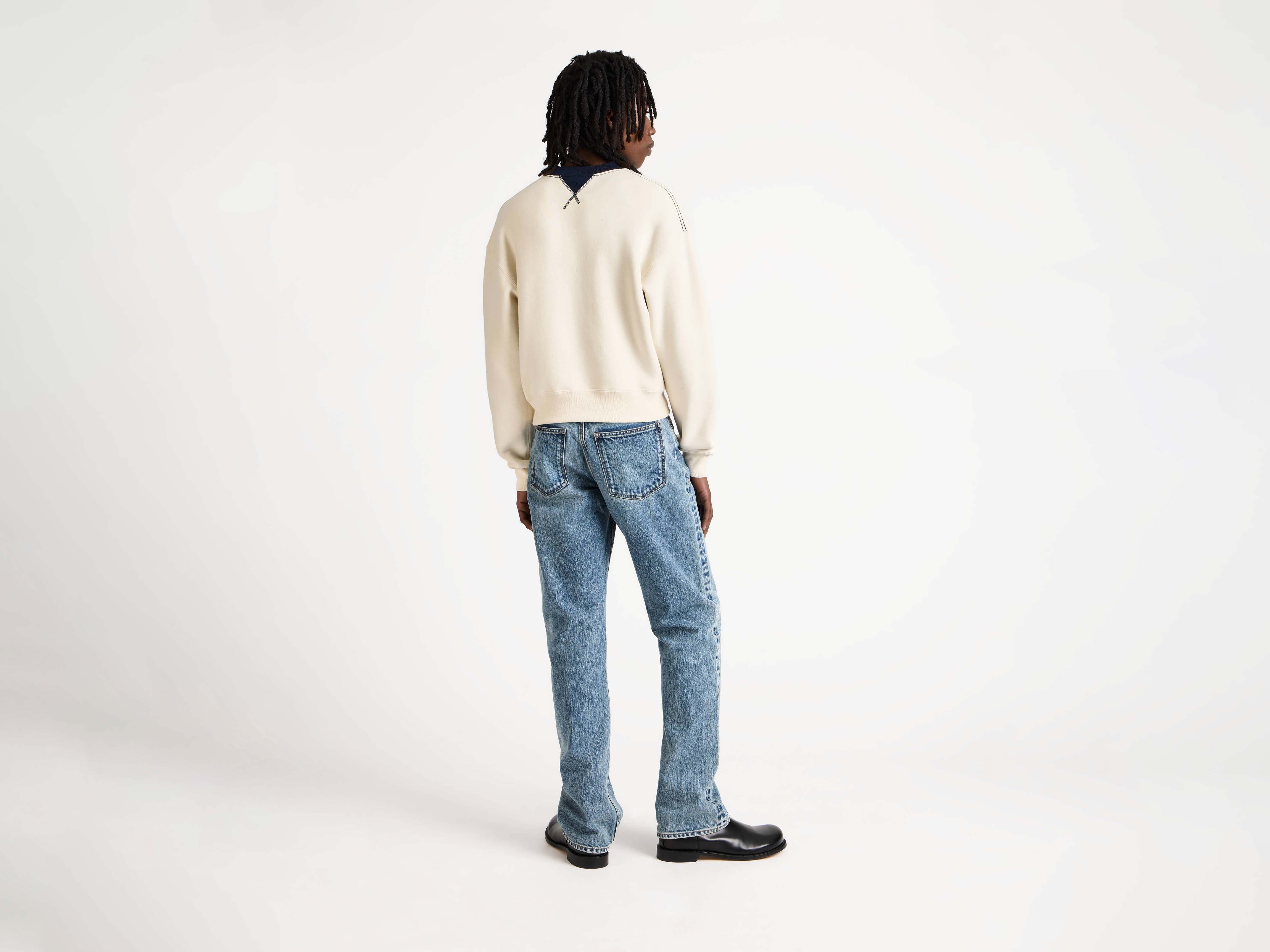 J.W.Anderson Contrast Collar Sweatshirt Ecru/Navy