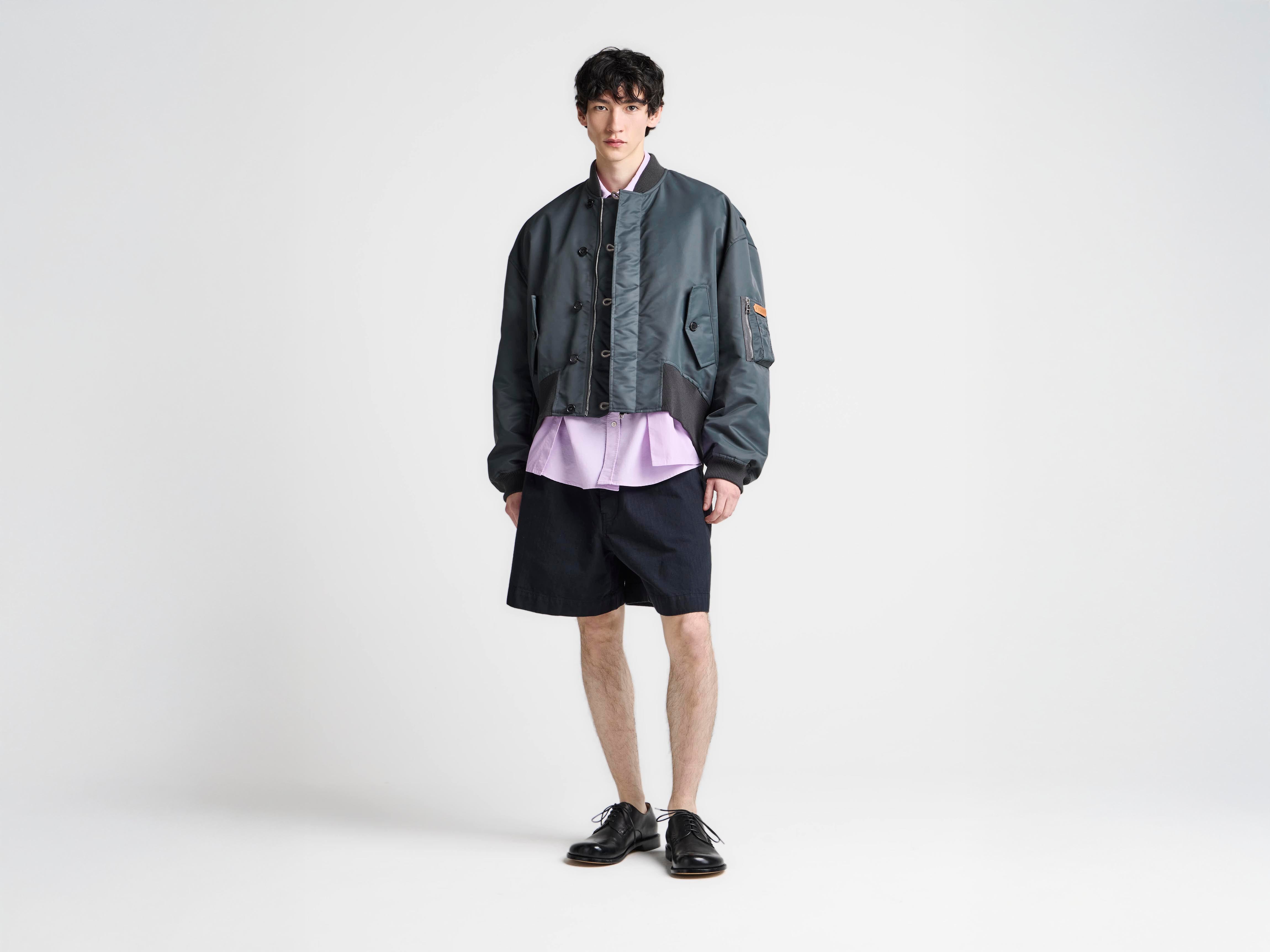 J.W.Anderson Bomberjacke Oversized Nylon Dunkelgrau Herren