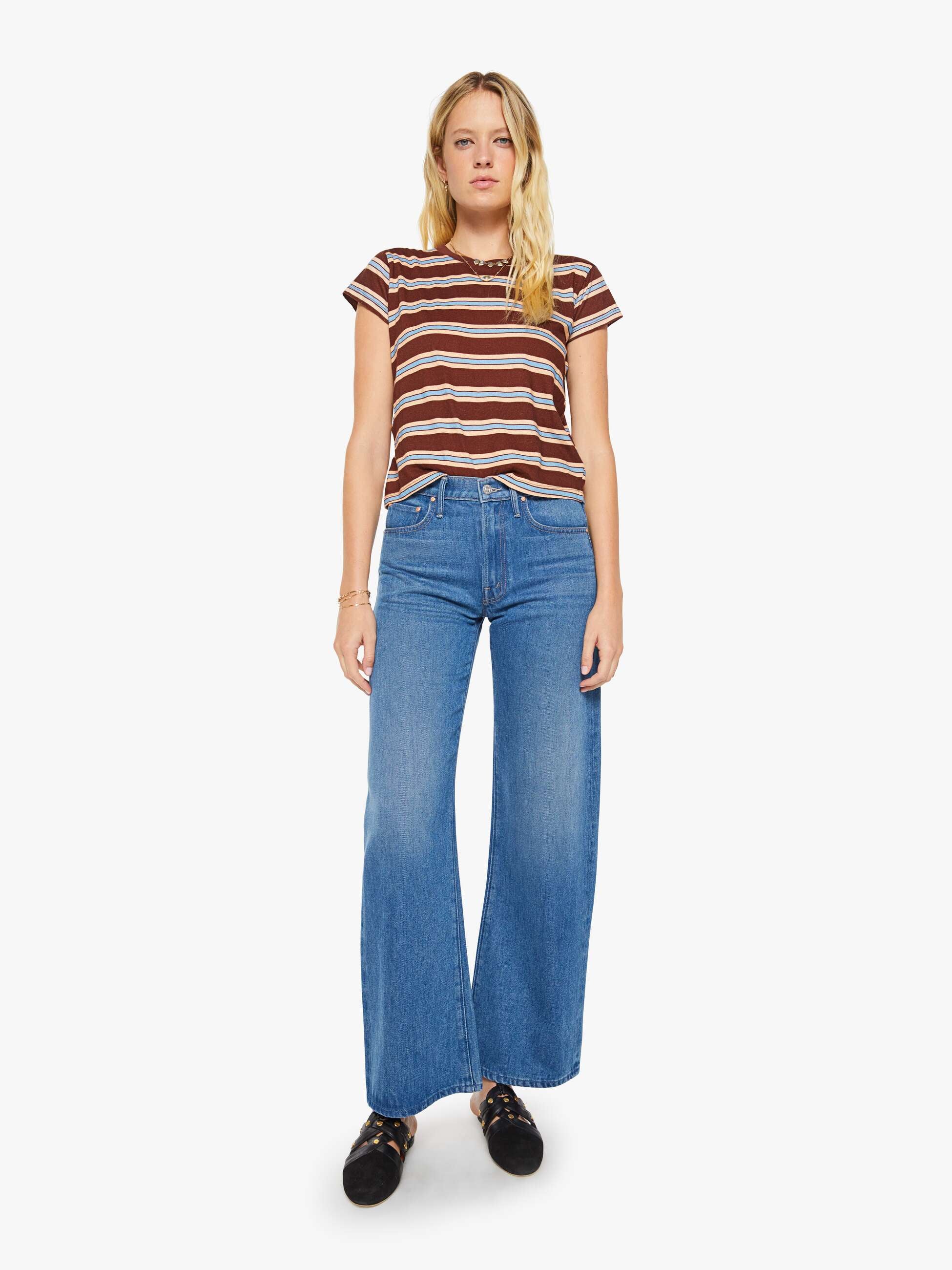 Mother Boxy Goodie Goodie T-Shirt Rum Rasin Stripe