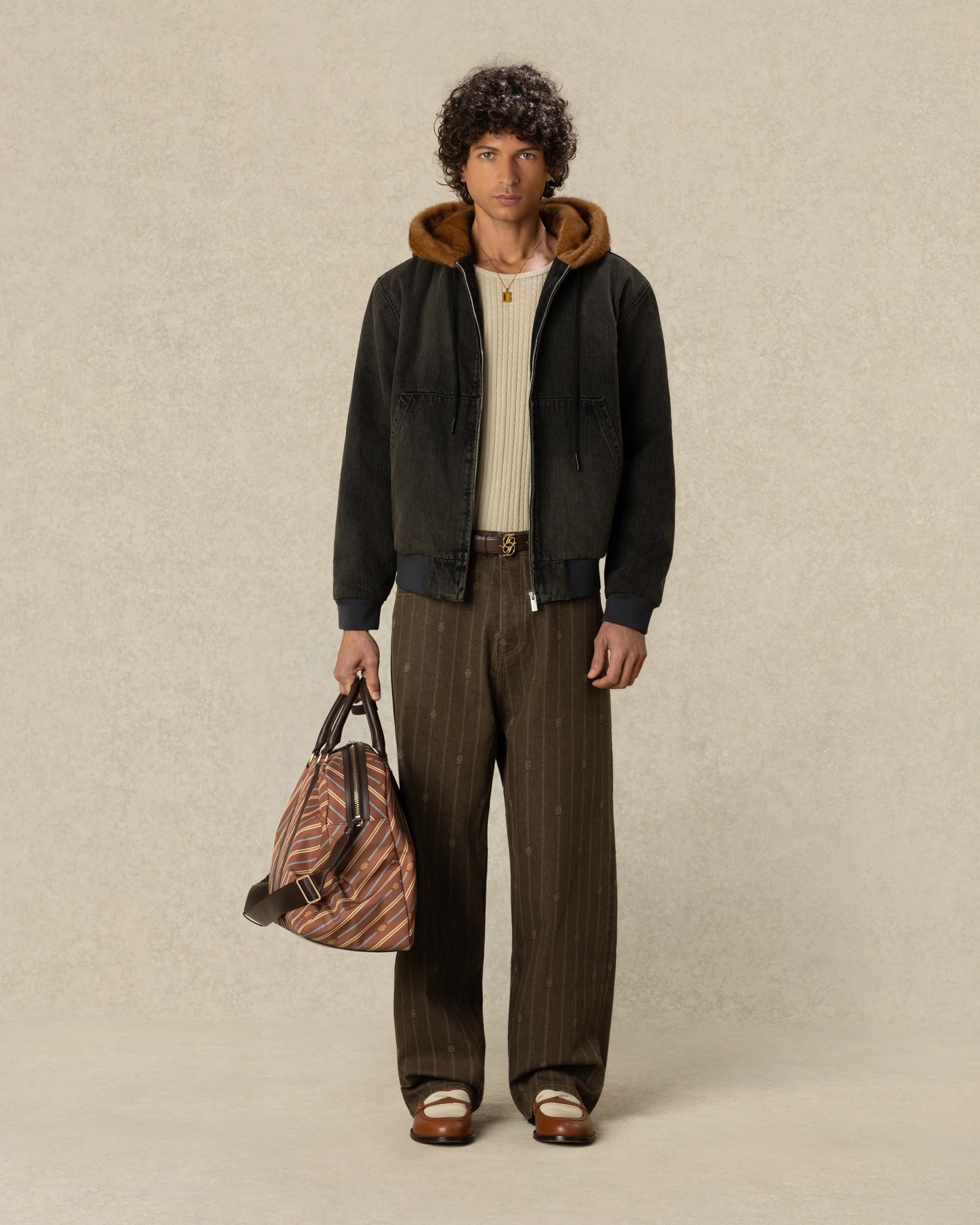 Drôle De Monsieur Denim Jacket Fur Lining Jeansjacke Khaki