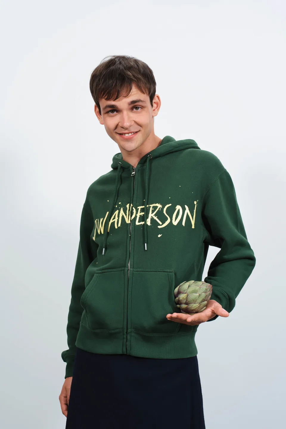 J.W. Anderson Zip Hoodie Herren Grün Gr.M Print
