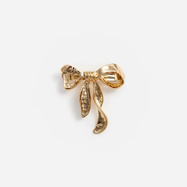 Self Portrait Mottled Gold Bow Haarclip Gold One Size