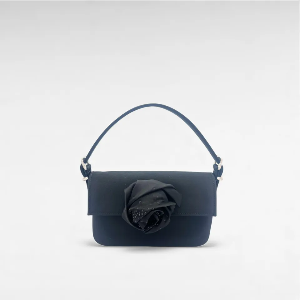 Gedebe Habibi Mini Tasche Raso mit Blume Kristall